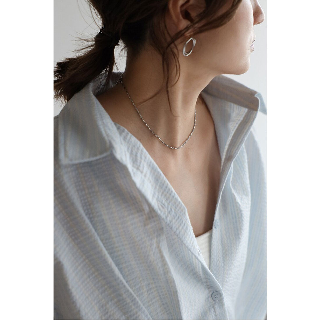 ボンジュールサガン BONJOUR SAGAN ベーシックスクリューチェーンネックレス （SILVER） SILVER