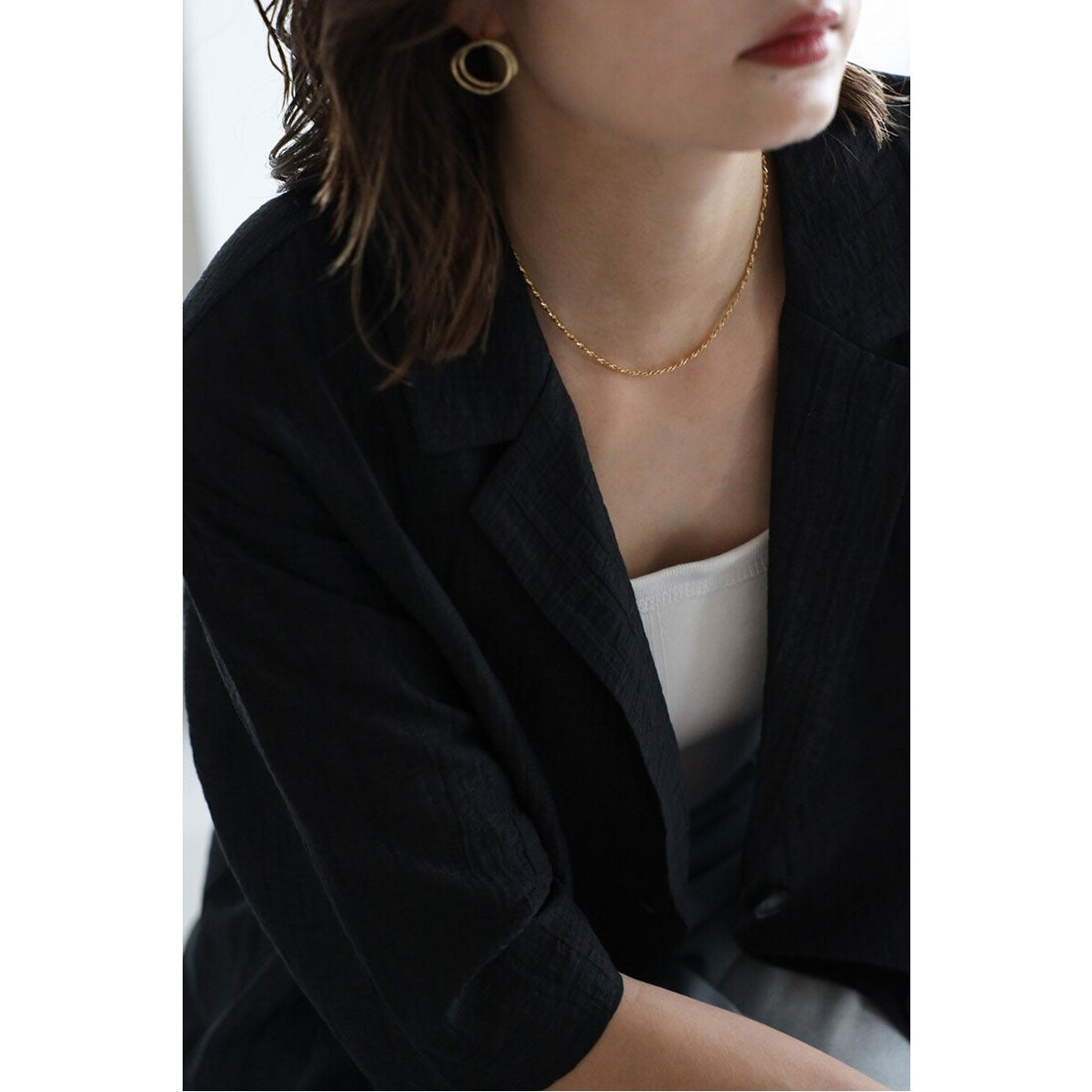 ボンジュールサガン BONJOUR SAGAN ベーシックスクリューチェーンネックレス （SILVER） SILVER