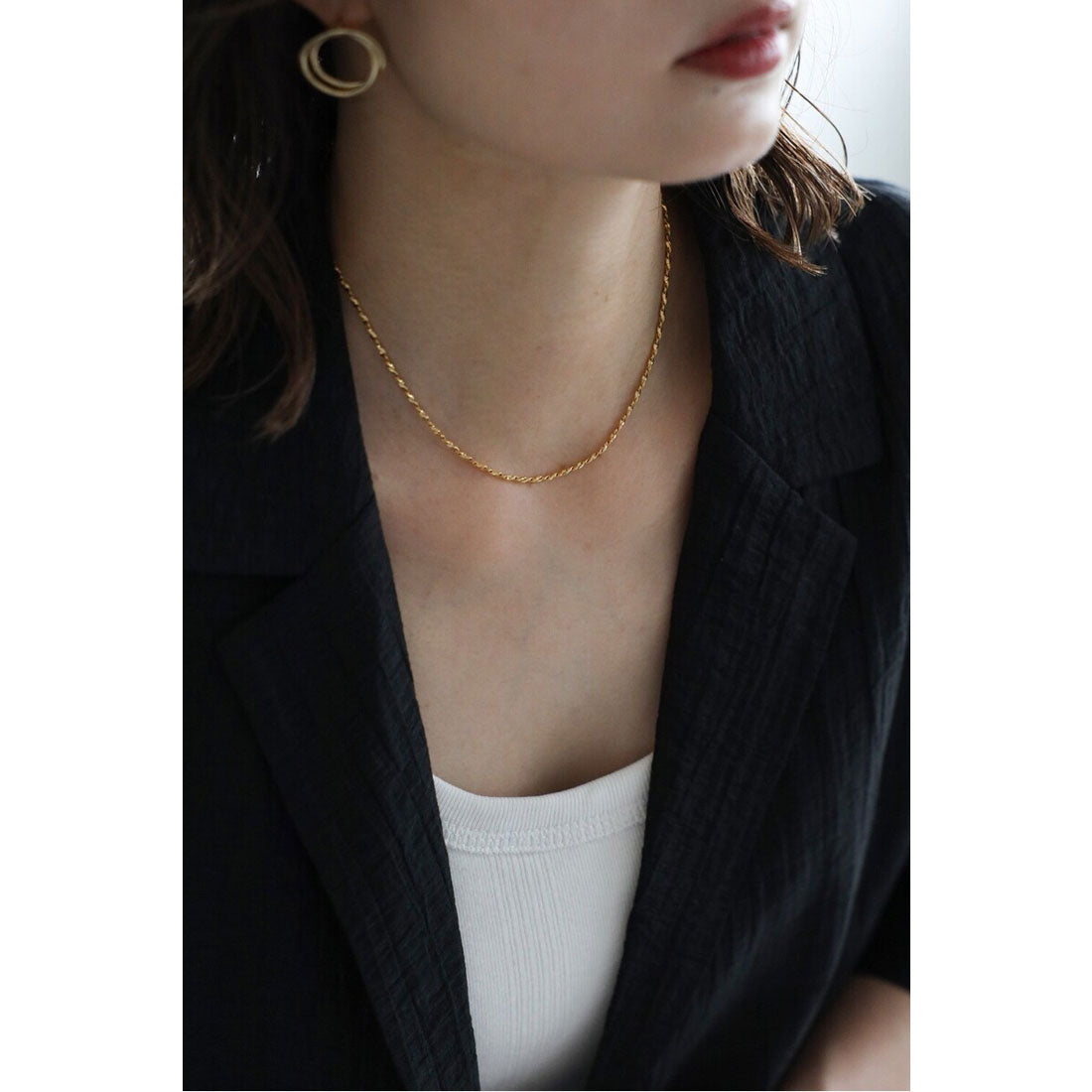 ボンジュールサガン BONJOUR SAGAN ベーシックスクリューチェーンネックレス （GOLD） GOLD