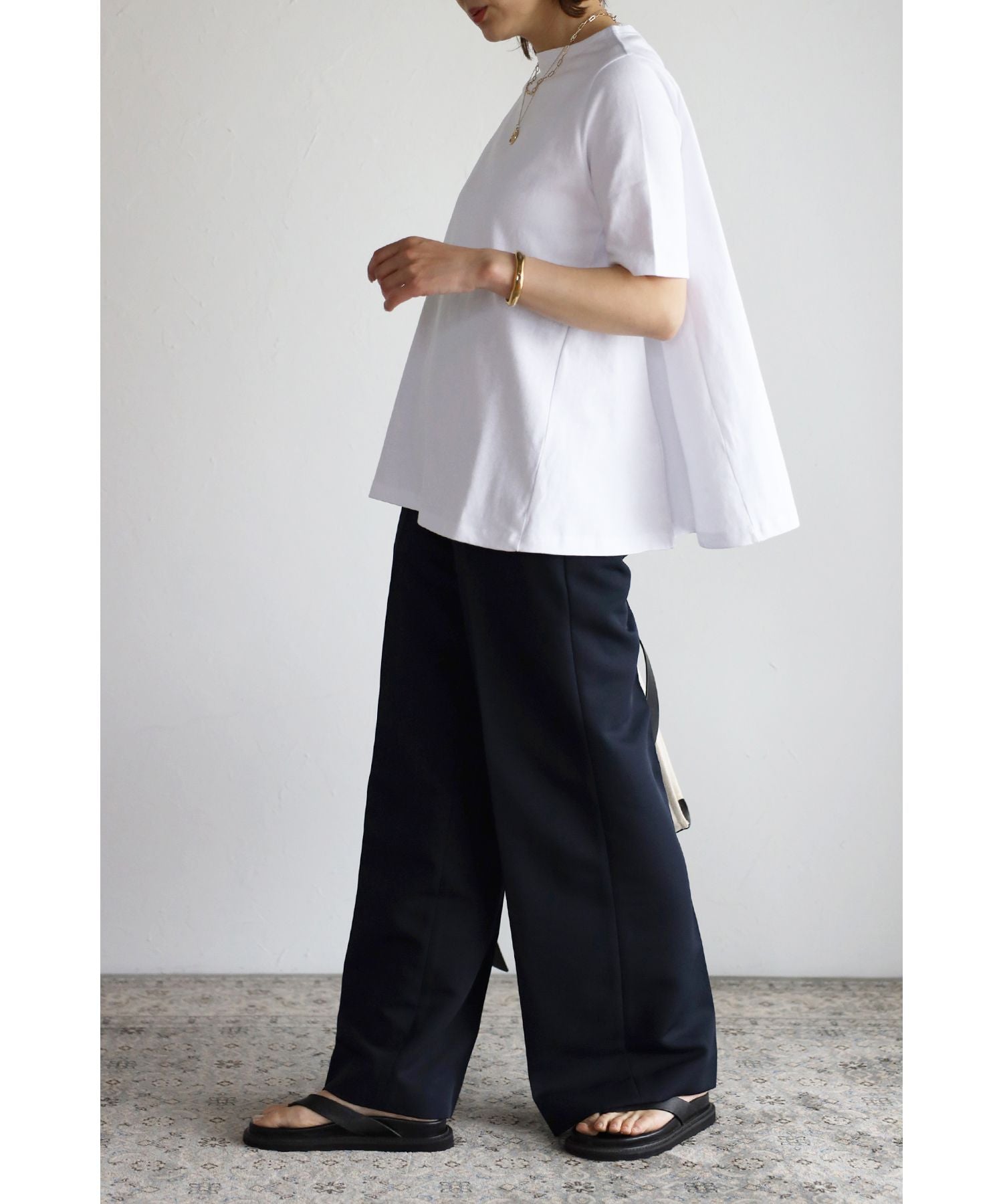 ボンジュールサガン BONJOUR SAGAN 裾フレアTシャツ （PINK） PINK