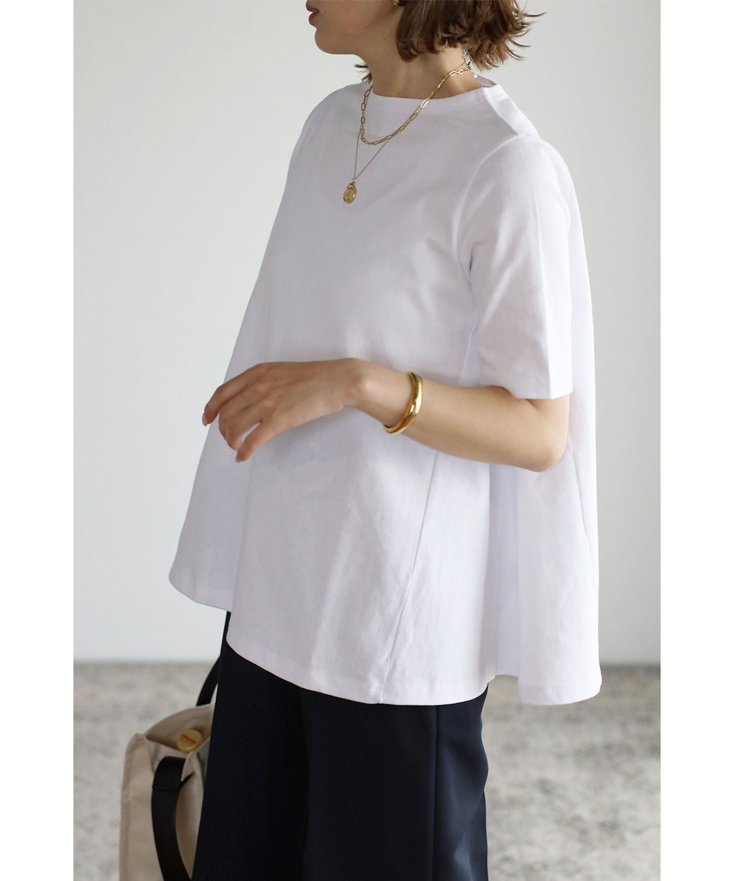 ボンジュールサガン BONJOUR SAGAN 裾フレアTシャツ （PINK） PINK
