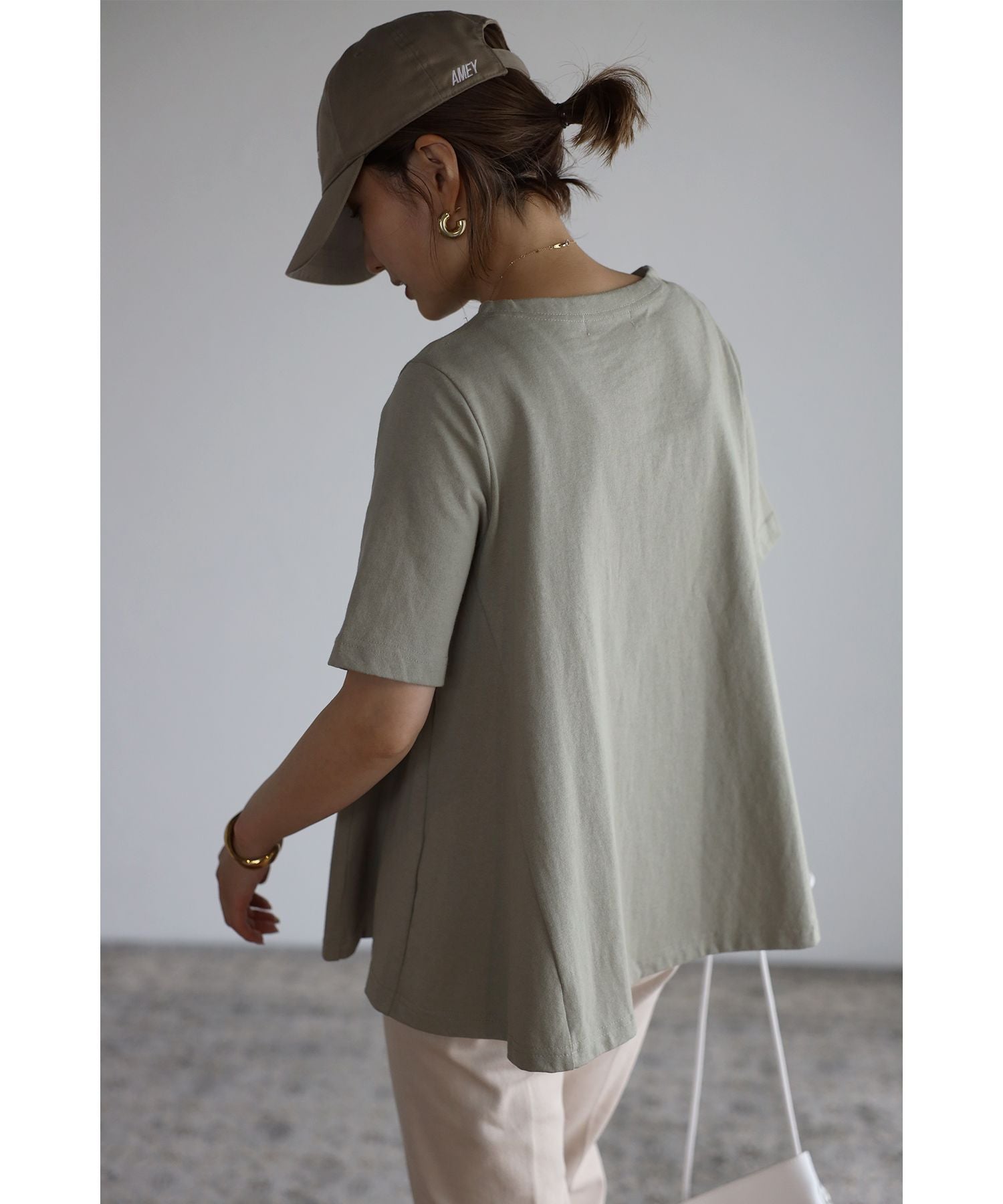 ボンジュールサガン BONJOUR SAGAN 裾フレアTシャツ （PINK） PINK
