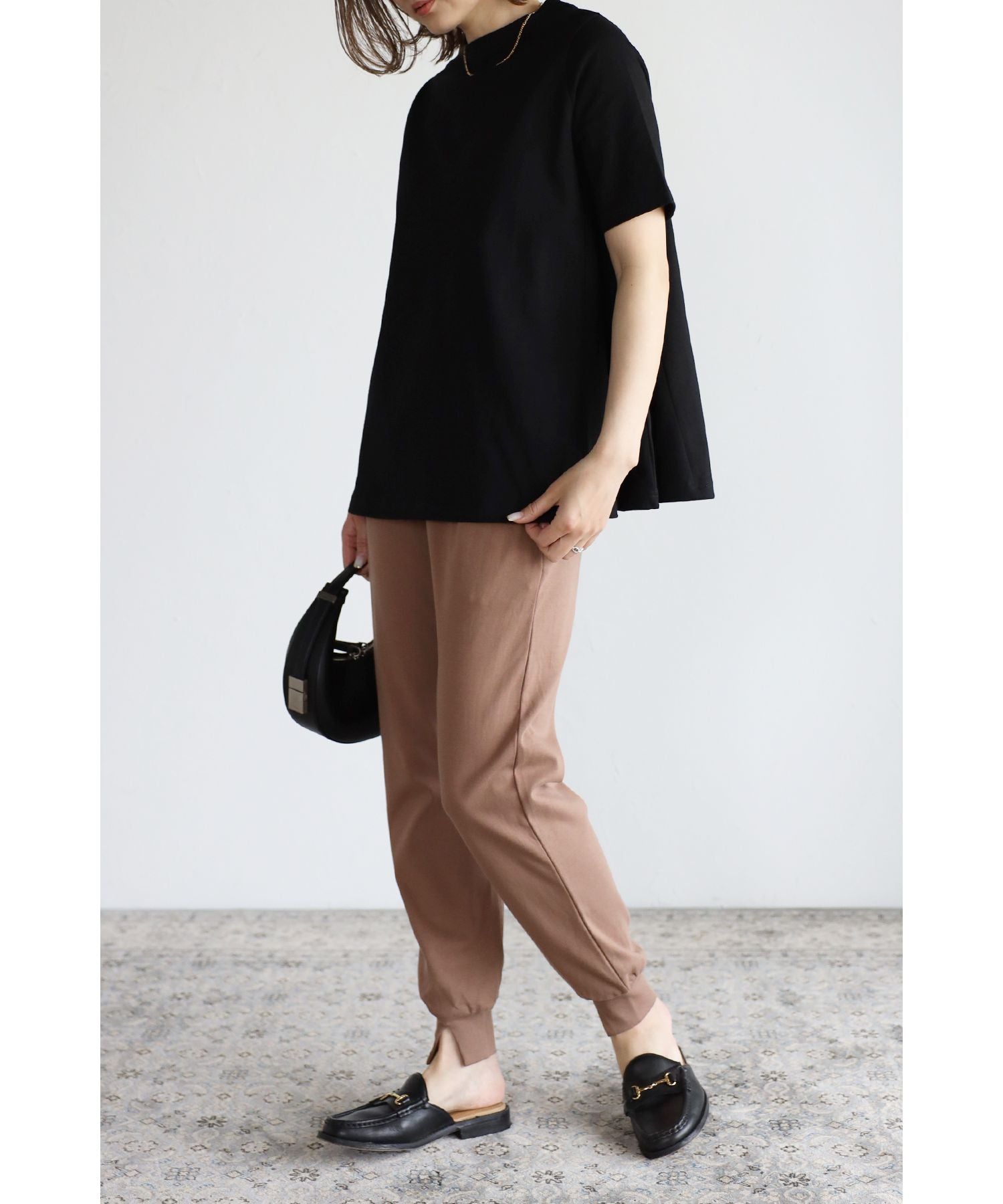 ボンジュールサガン BONJOUR SAGAN 裾フレアTシャツ （PINK） PINK