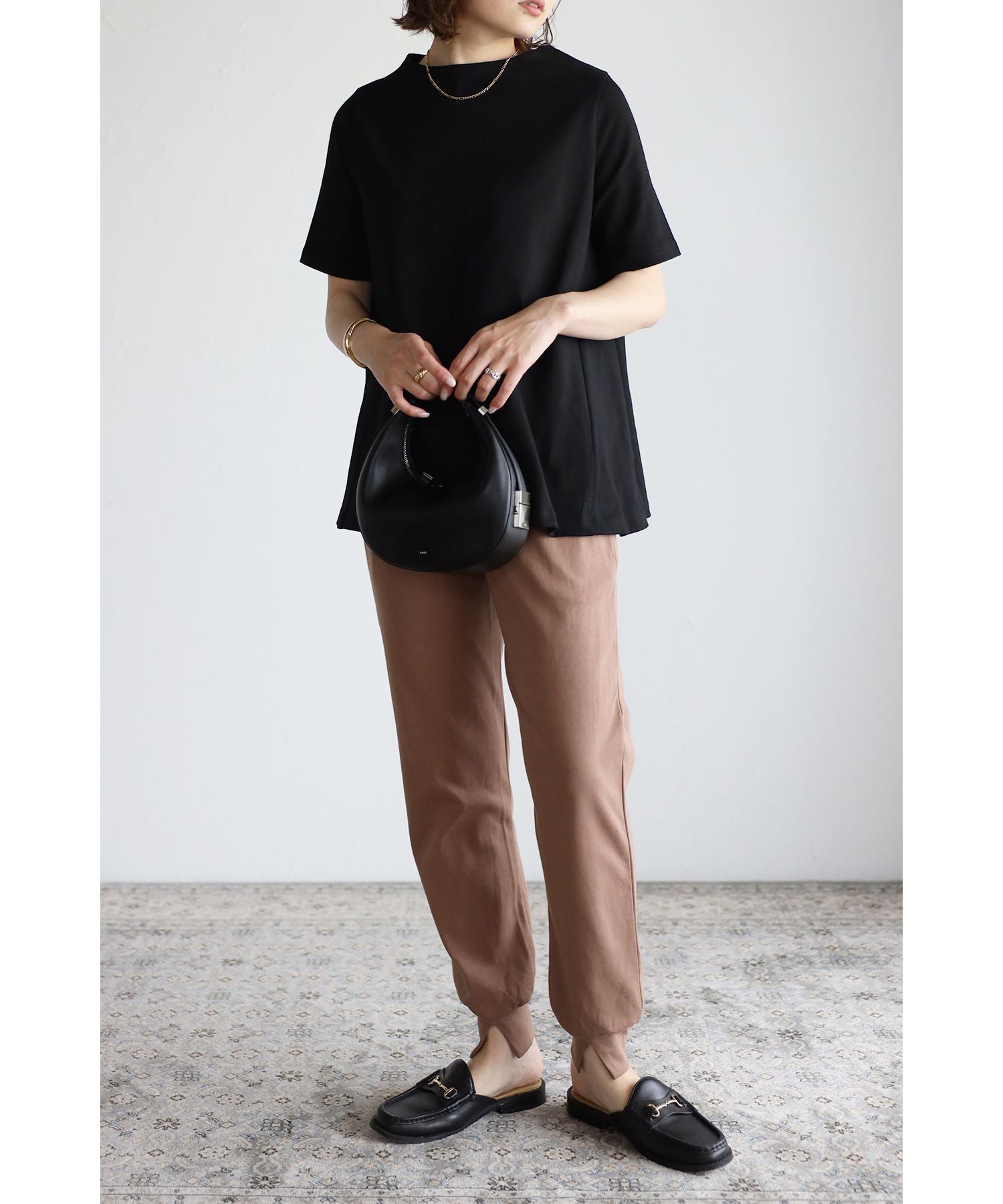 ボンジュールサガン BONJOUR SAGAN 裾フレアTシャツ （PINK） PINK