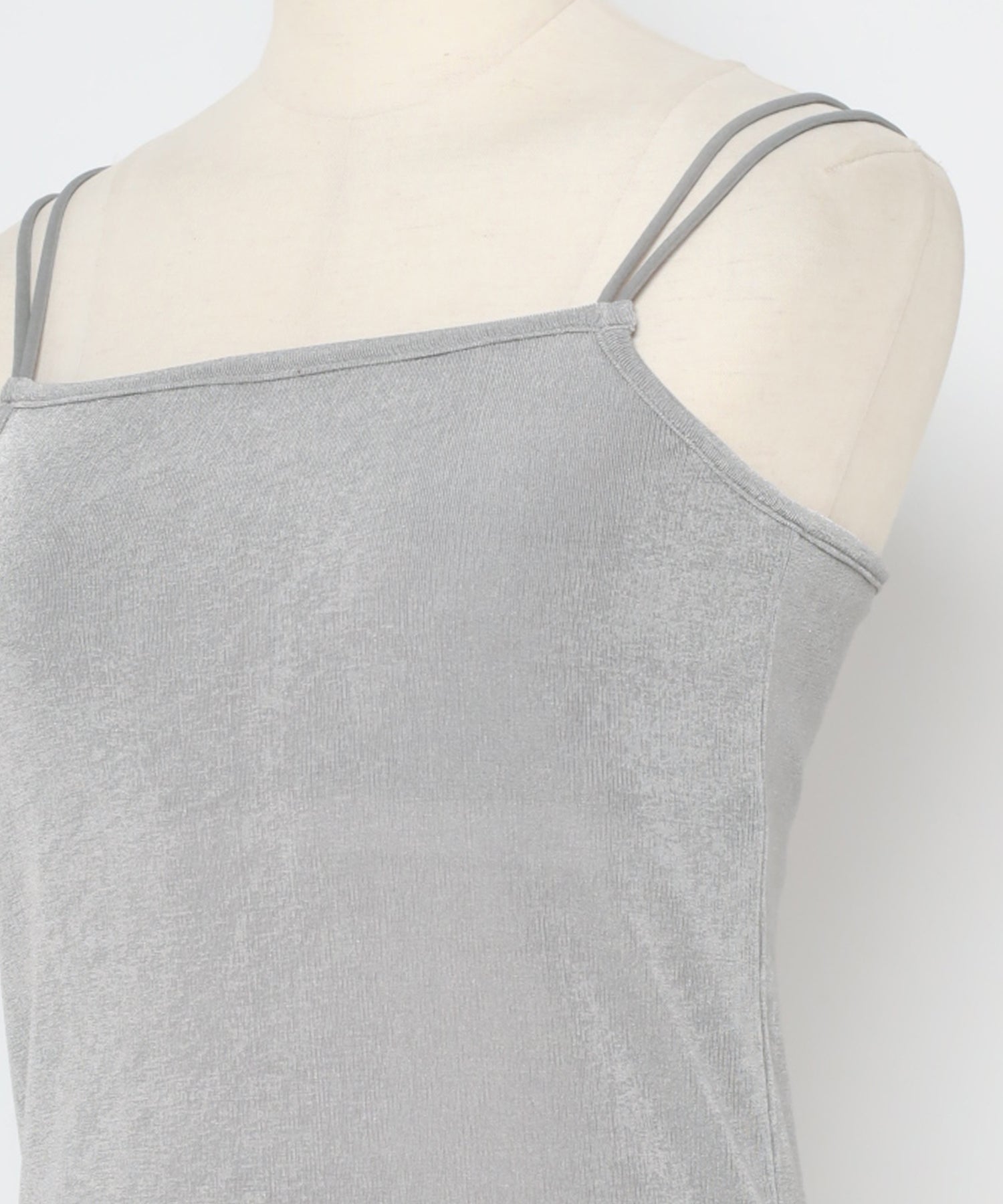 ボンジュールサガン BONJOUR SAGAN UVカット接触冷感バックデザインシャイニーストレッチキャミ （LIGHT-GRAY） LIGHT-GRAY