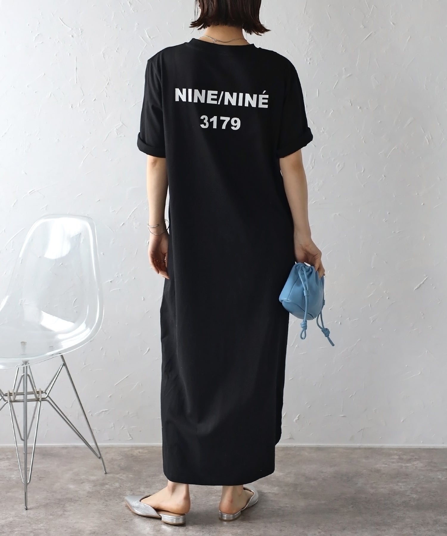 ボンジュールサガン BONJOUR SAGAN バックナンバープリントTシャツワンピース （GREEN） GREEN