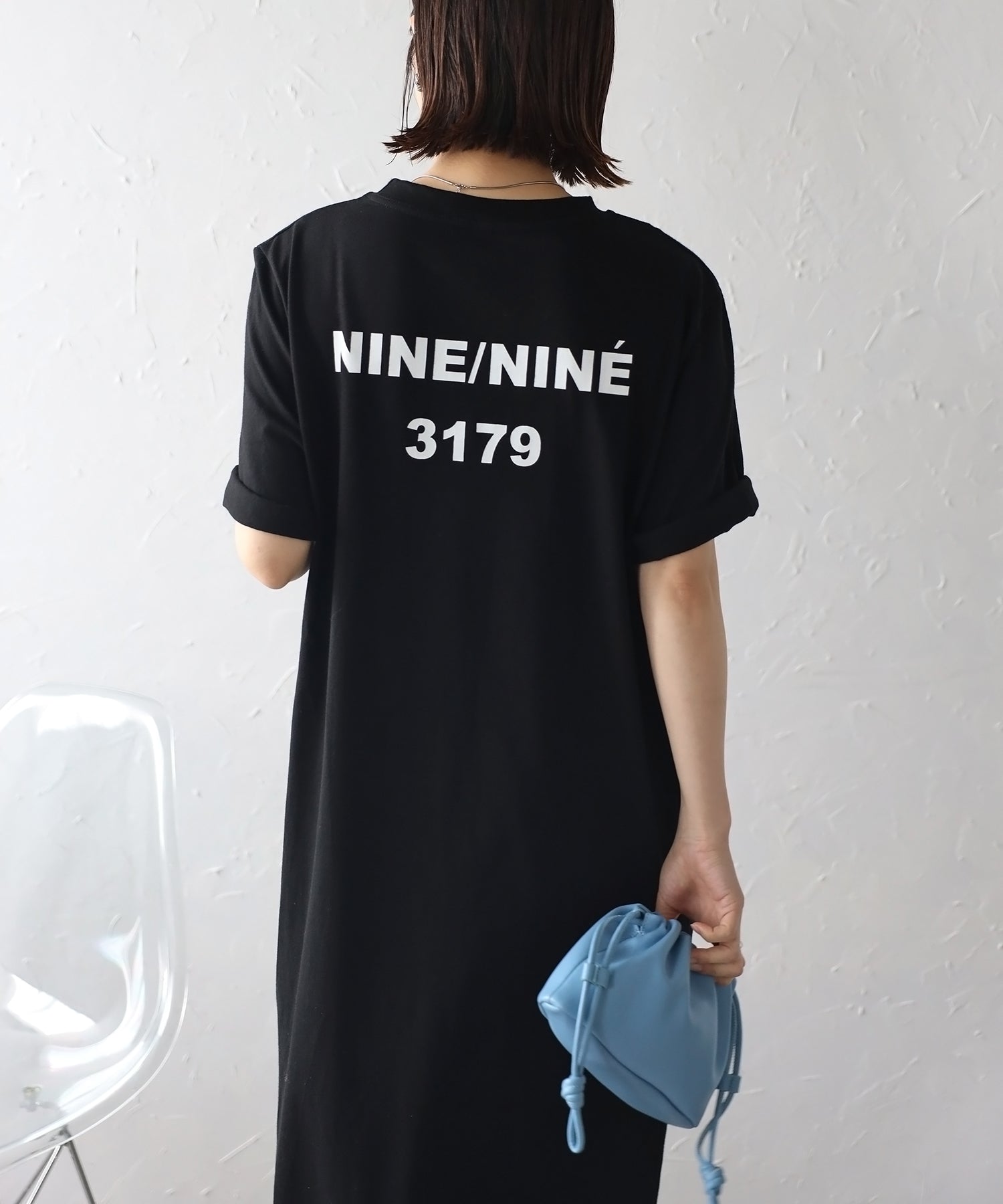 ボンジュールサガン BONJOUR SAGAN バックナンバープリントTシャツワンピース （GREEN） GREEN