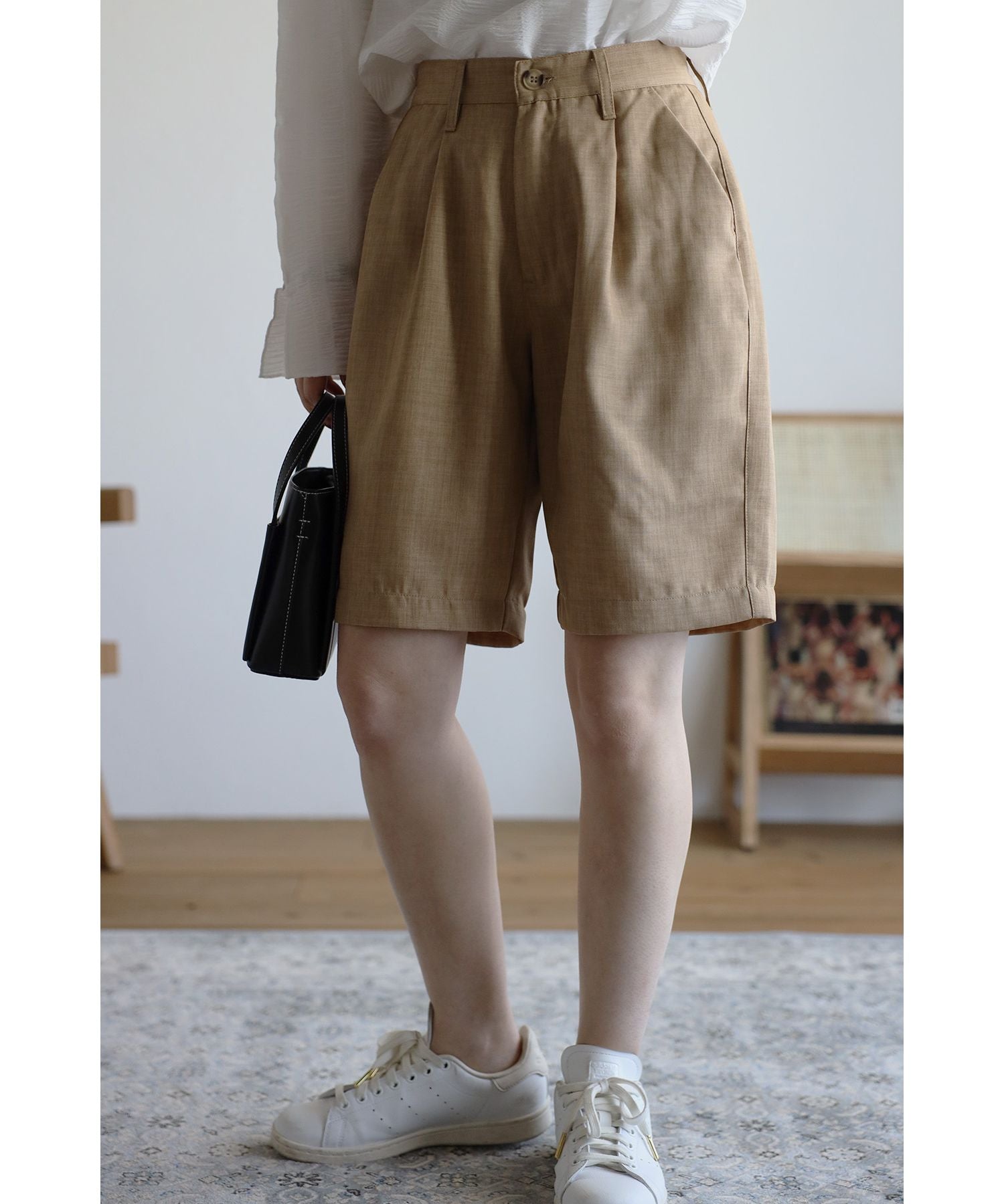 ボンジュールサガン BONJOUR SAGAN リネンライクショートパンツ （Beige） Beige