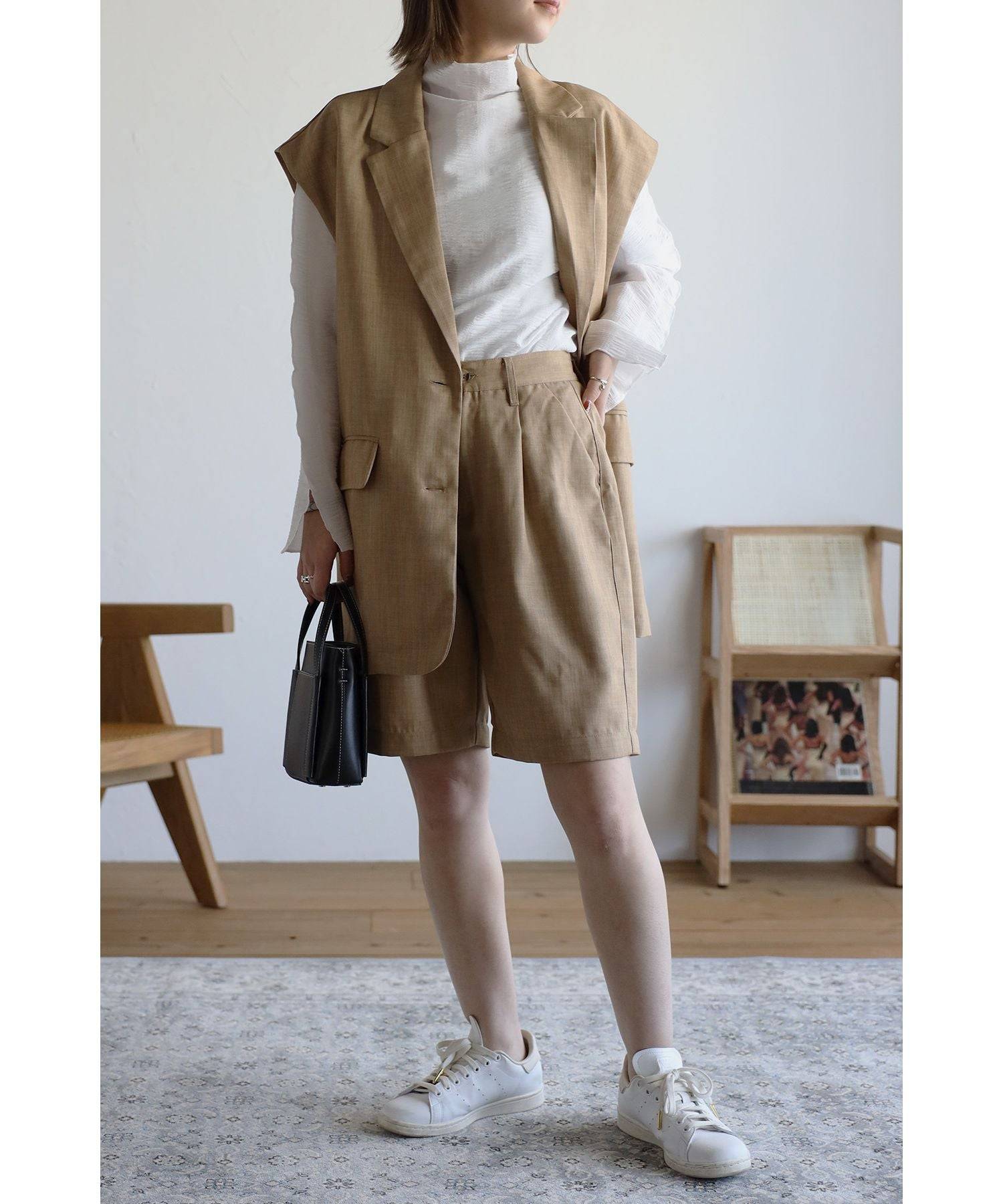 ボンジュールサガン BONJOUR SAGAN リネンライクショートパンツ （Beige） Beige