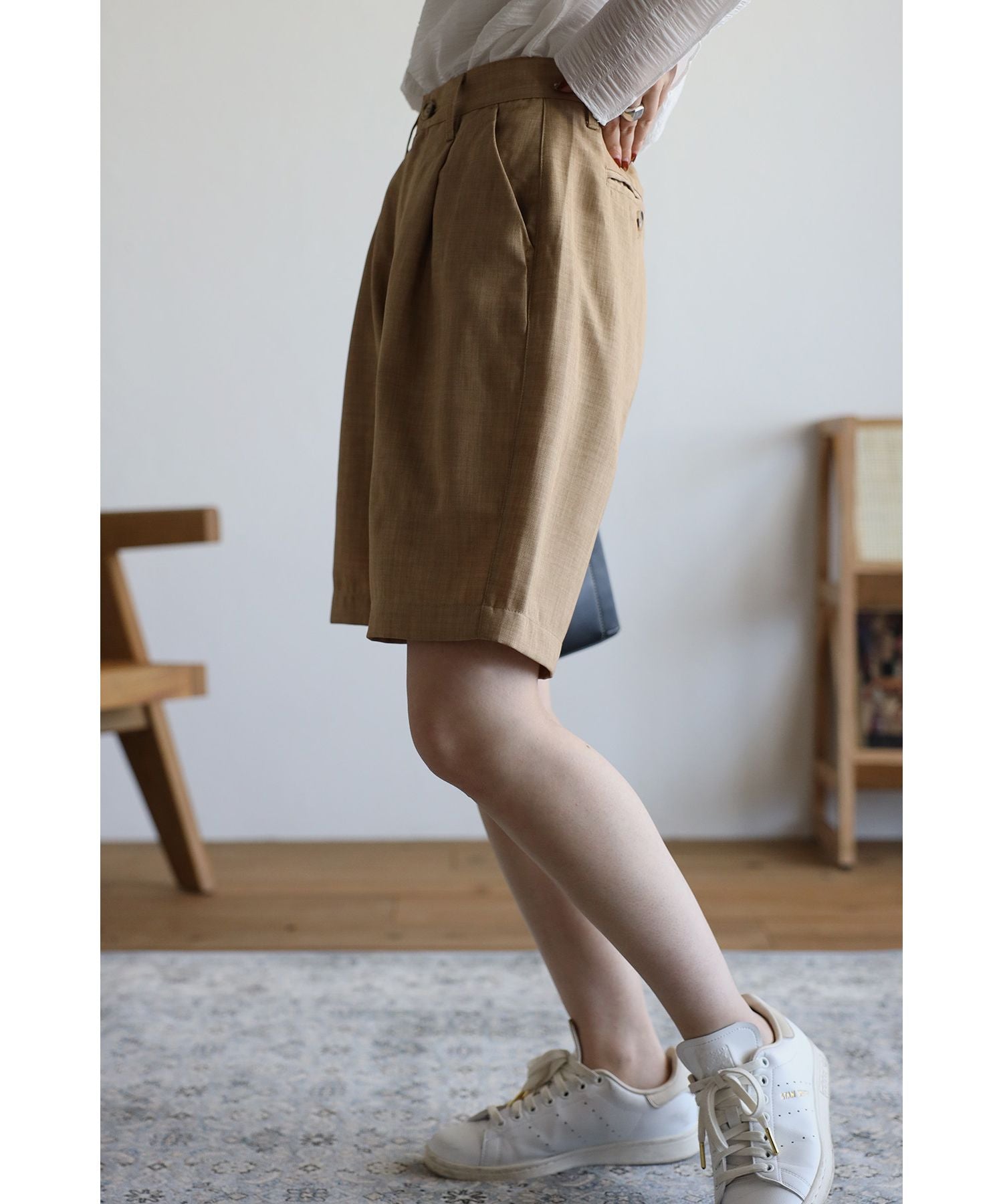 ボンジュールサガン BONJOUR SAGAN リネンライクショートパンツ （Beige） Beige