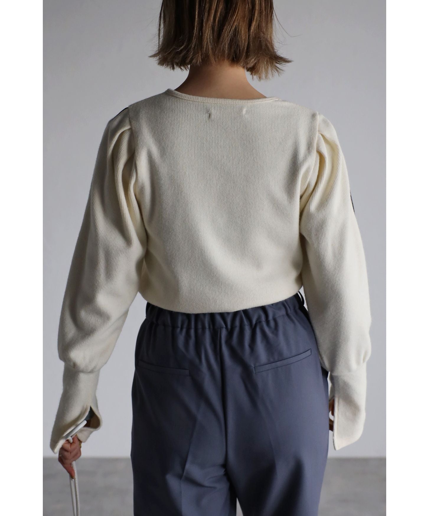 ボンジュールサガン BONJOUR SAGAN パイピングリブニット （Off-White） Off-White