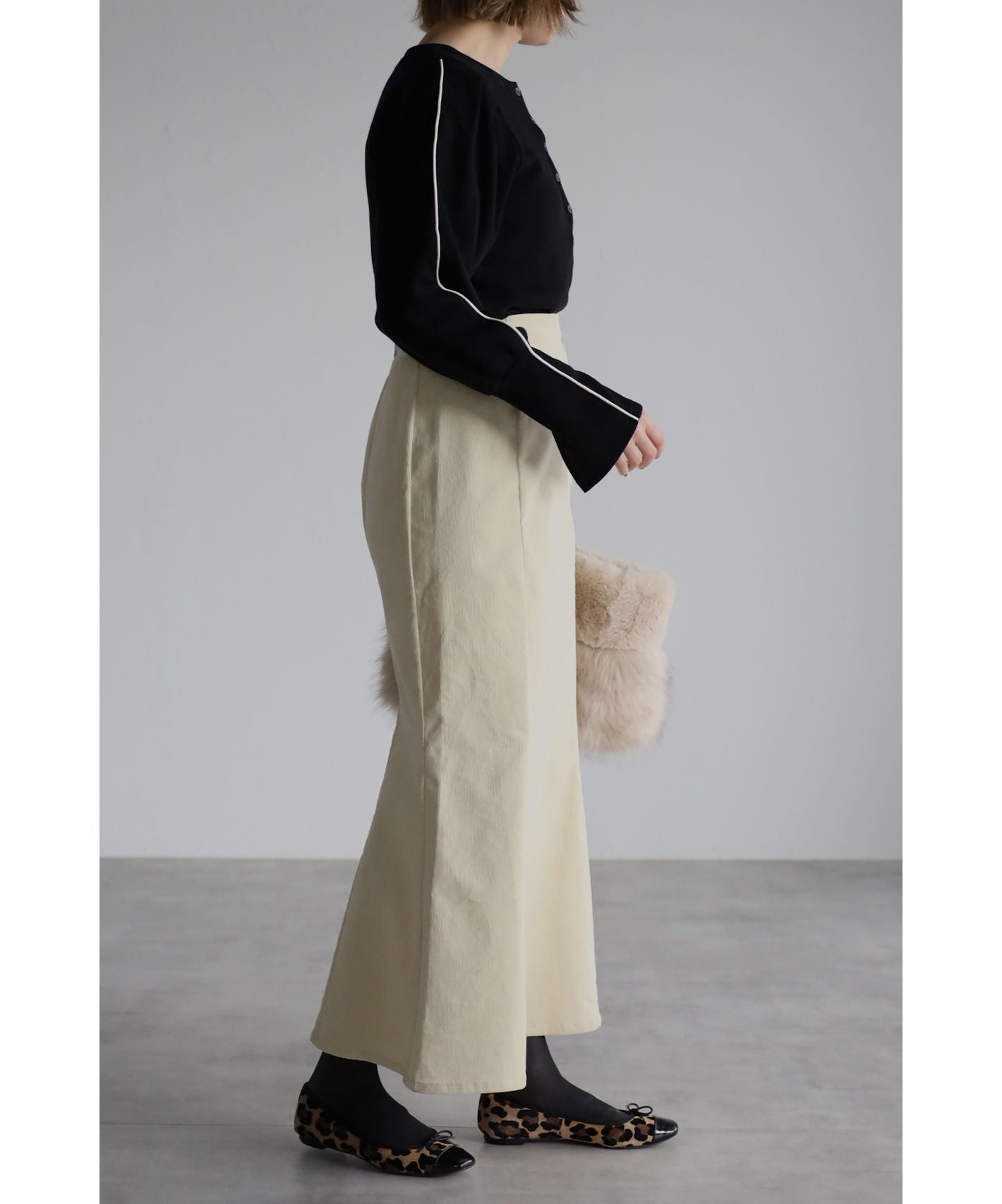 ボンジュールサガン BONJOUR SAGAN パイピングリブニット （Off-White） Off-White