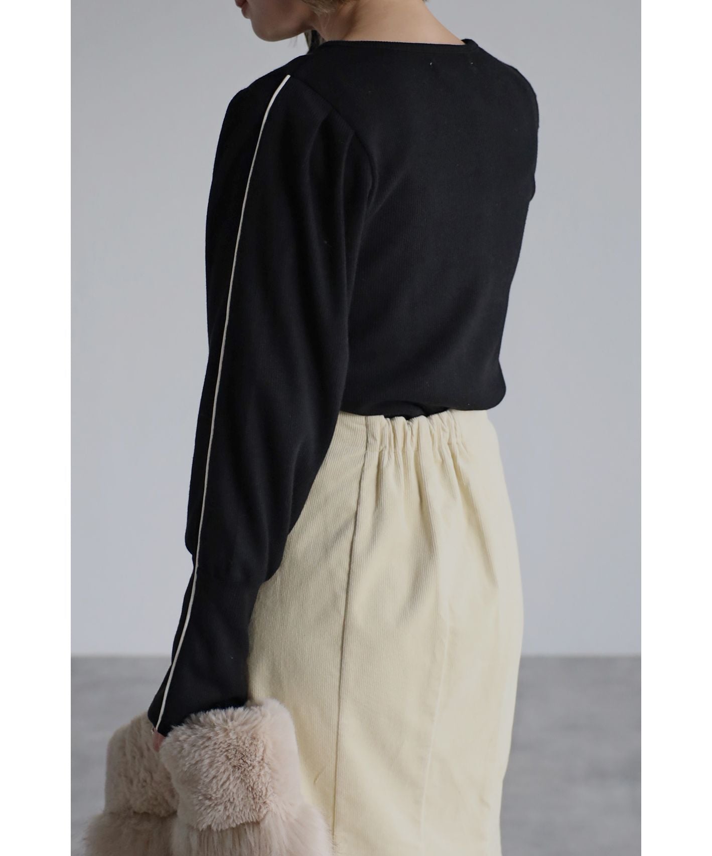ボンジュールサガン BONJOUR SAGAN パイピングリブニット （Off-White） Off-White