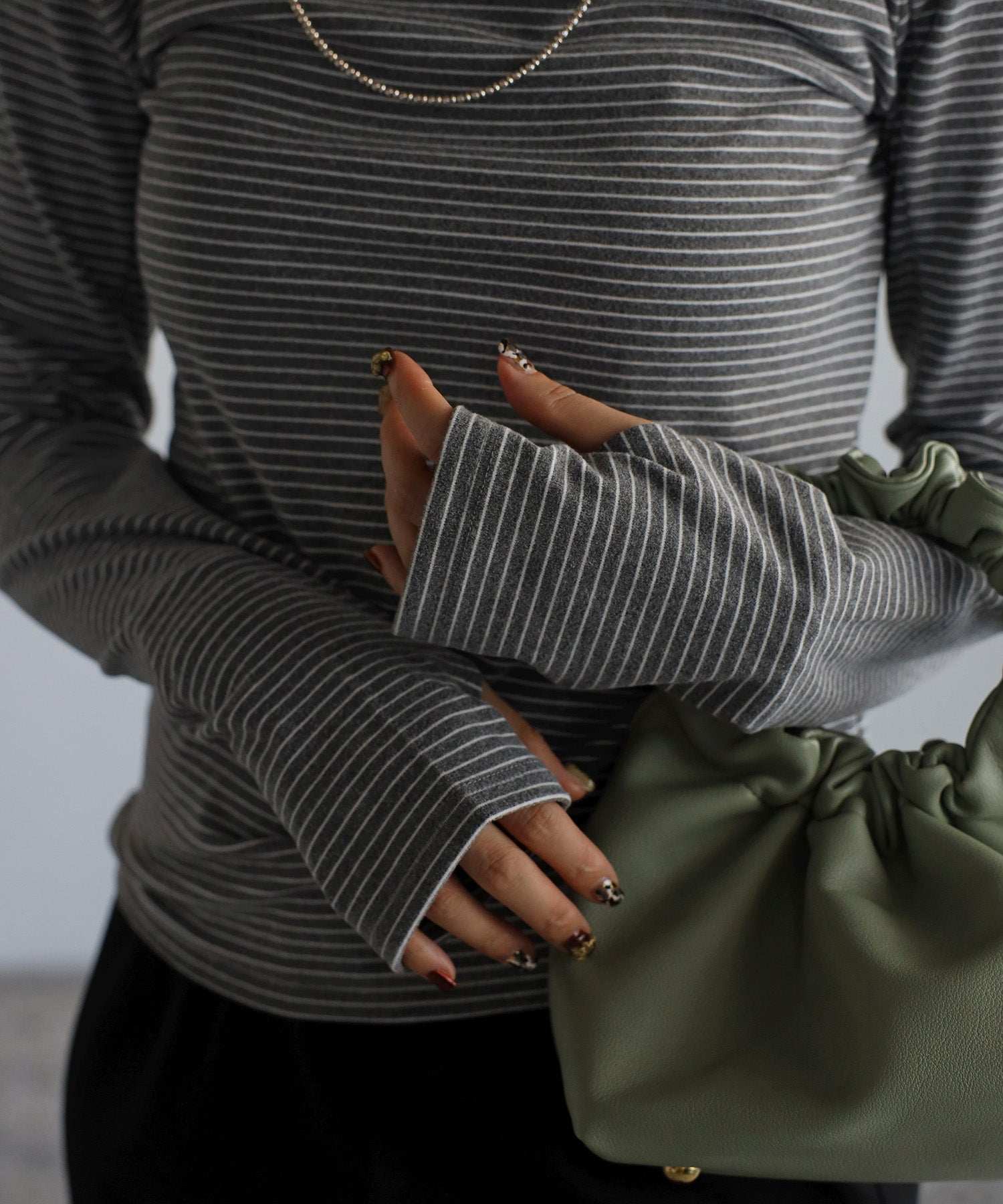 ボンジュールサガン BONJOUR SAGAN 起毛ボーダータートルネック （Black×White） Black×White