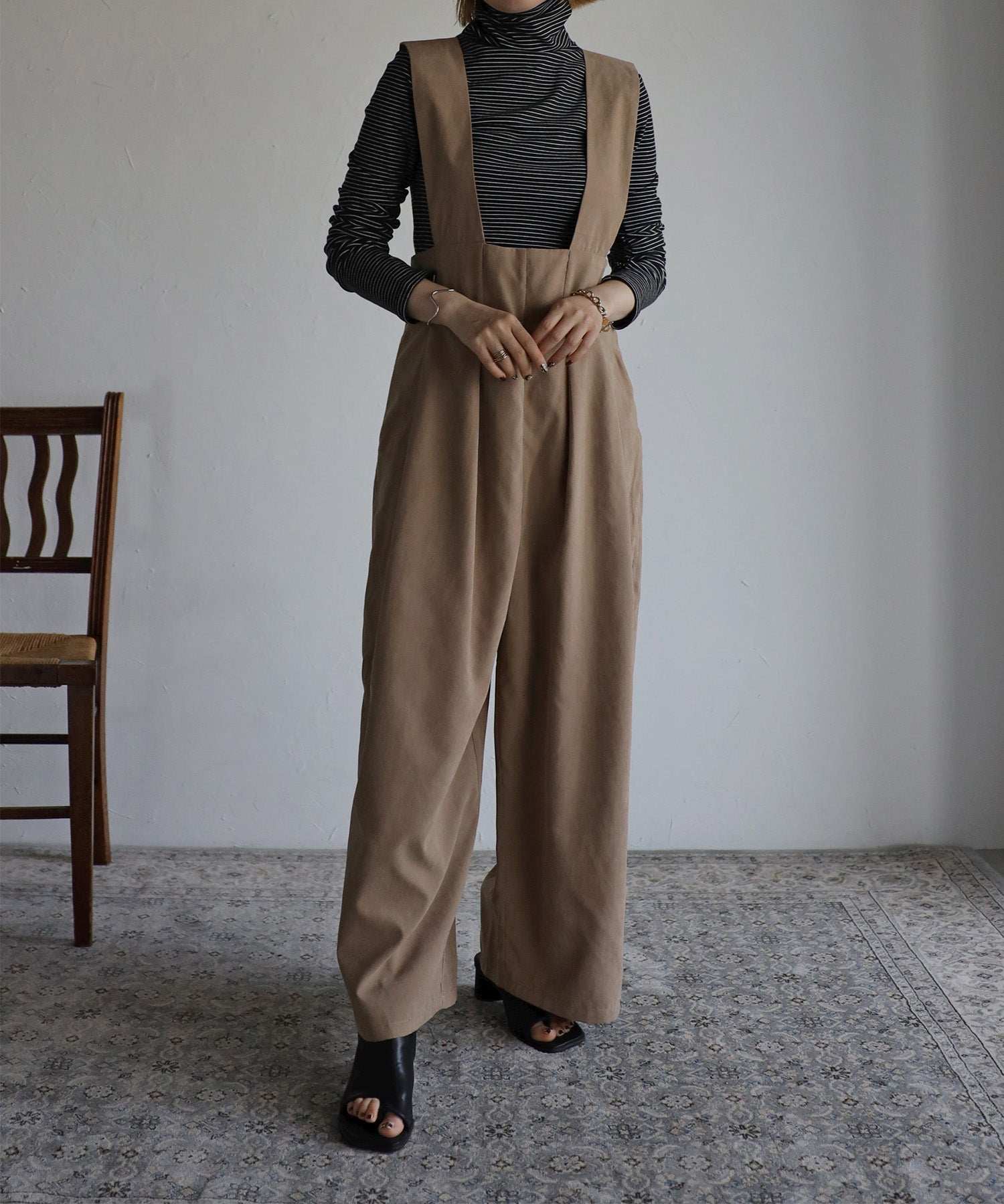 ボンジュールサガン BONJOUR SAGAN 起毛ボーダータートルネック （Black×White） Black×White