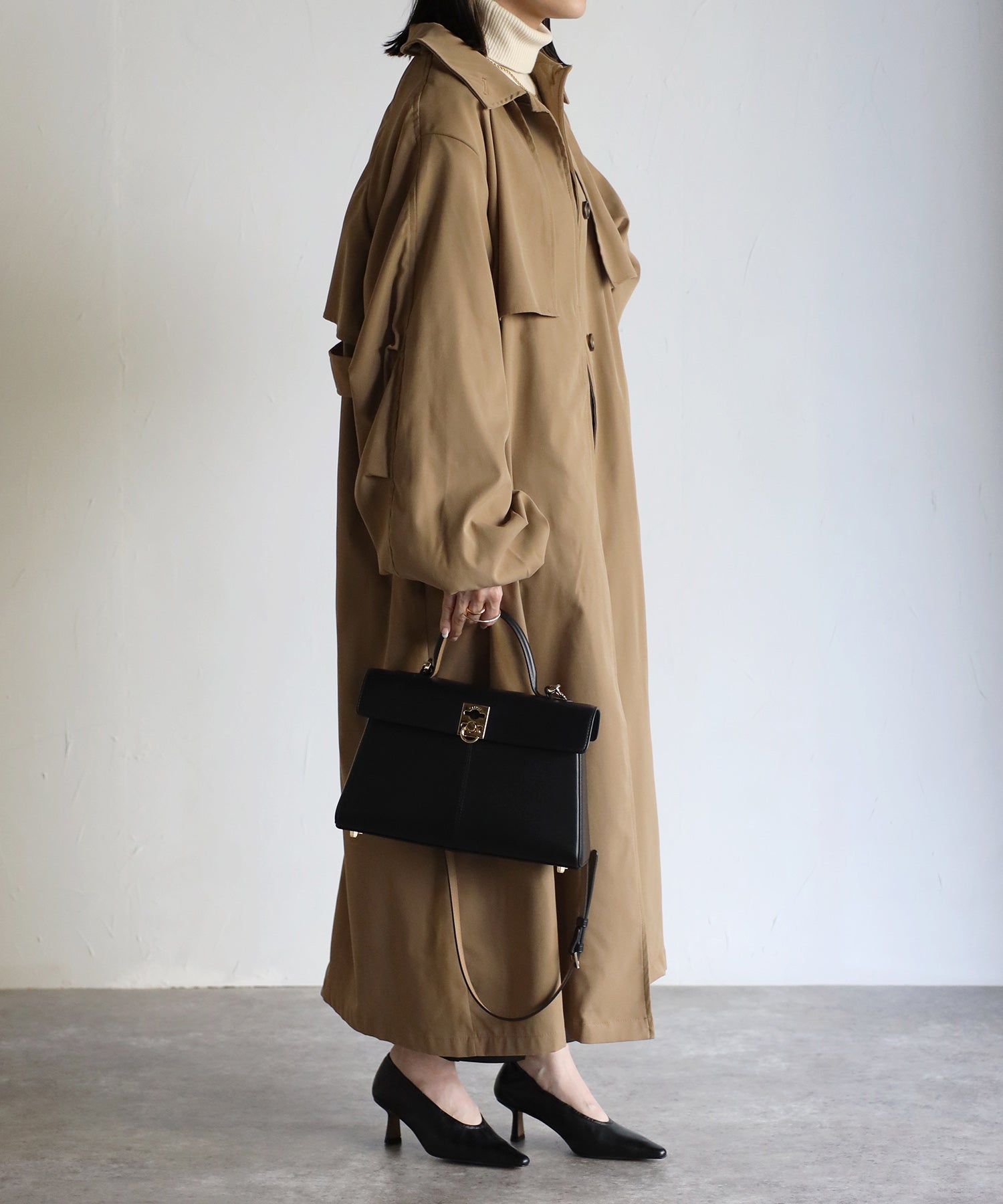 ボンジュールサガン BONJOUR SAGAN フライヨークステンカラートレンチコート （ecru） ecru