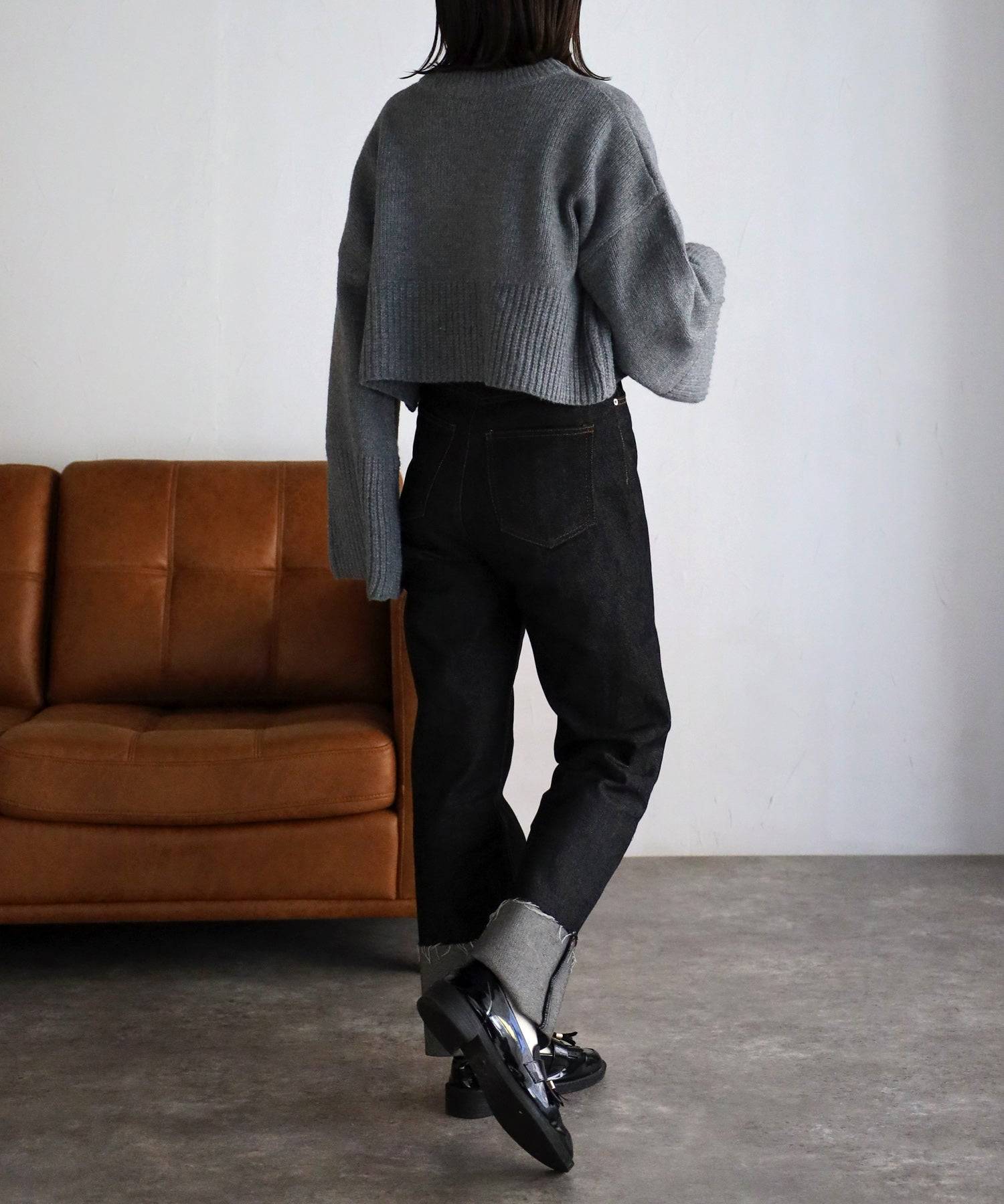 ボンジュールサガン BONJOUR SAGAN フレアスリーブ裾スリットニット （off-white） off-white