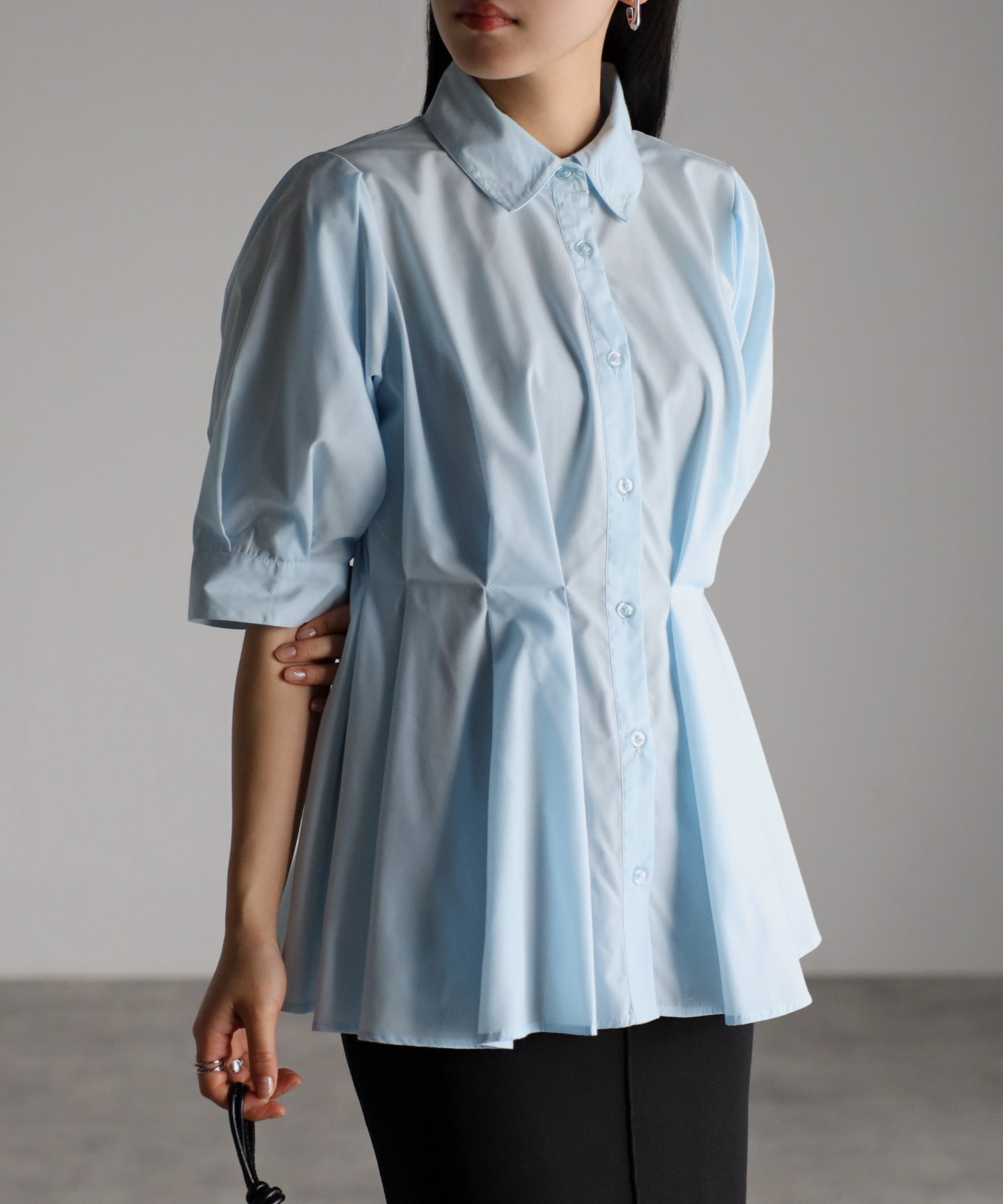 ボンジュールサガン BONJOUR SAGAN ウエストタックシャツ （LIGHT-BLUE） LIGHT-BLUE