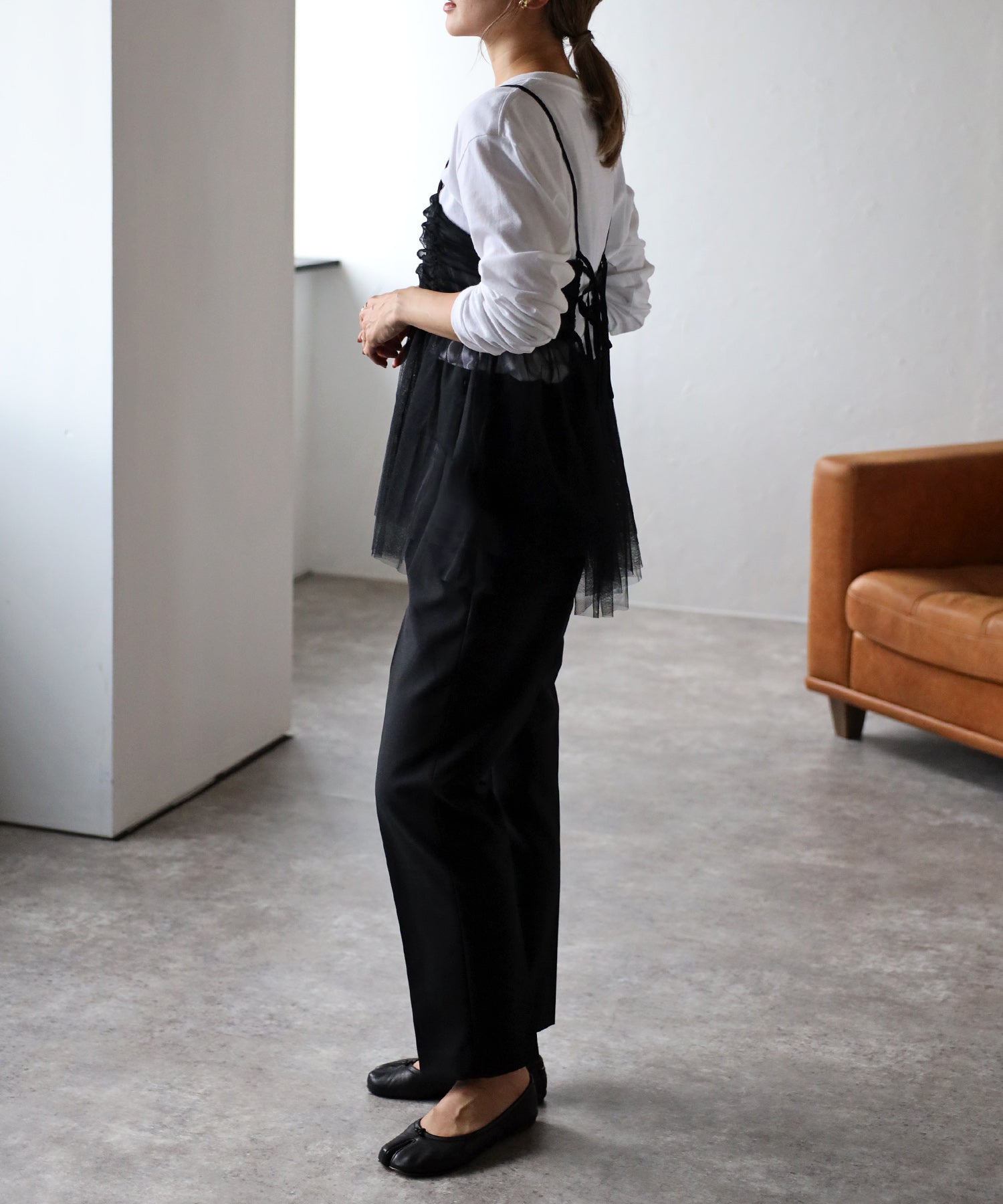 ボンジュールサガン BONJOUR SAGAN バックダブルリボンチュールキャミ （WHITE） WHITE