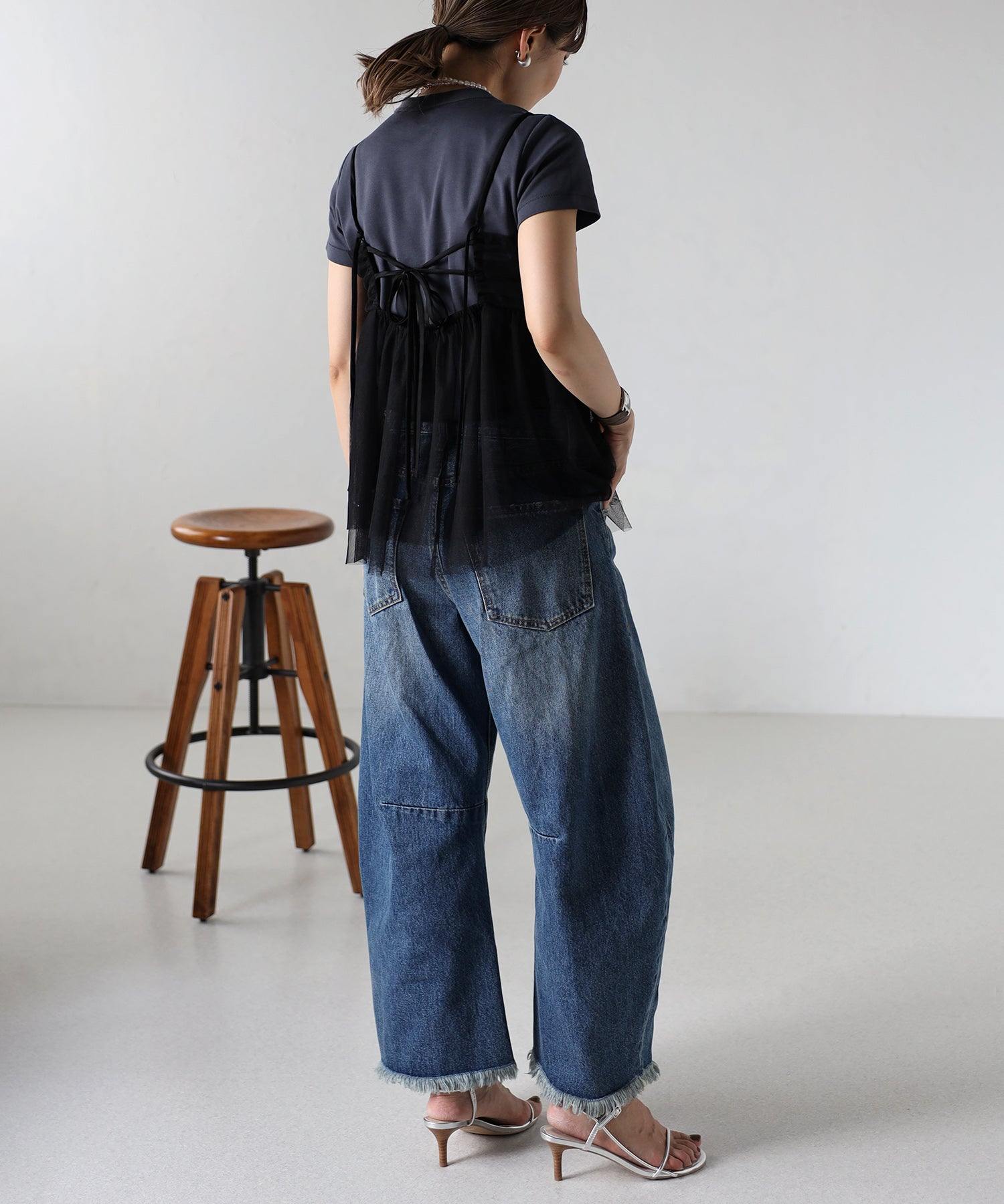 ボンジュールサガン BONJOUR SAGAN バックダブルリボンチュールキャミ （WHITE） WHITE