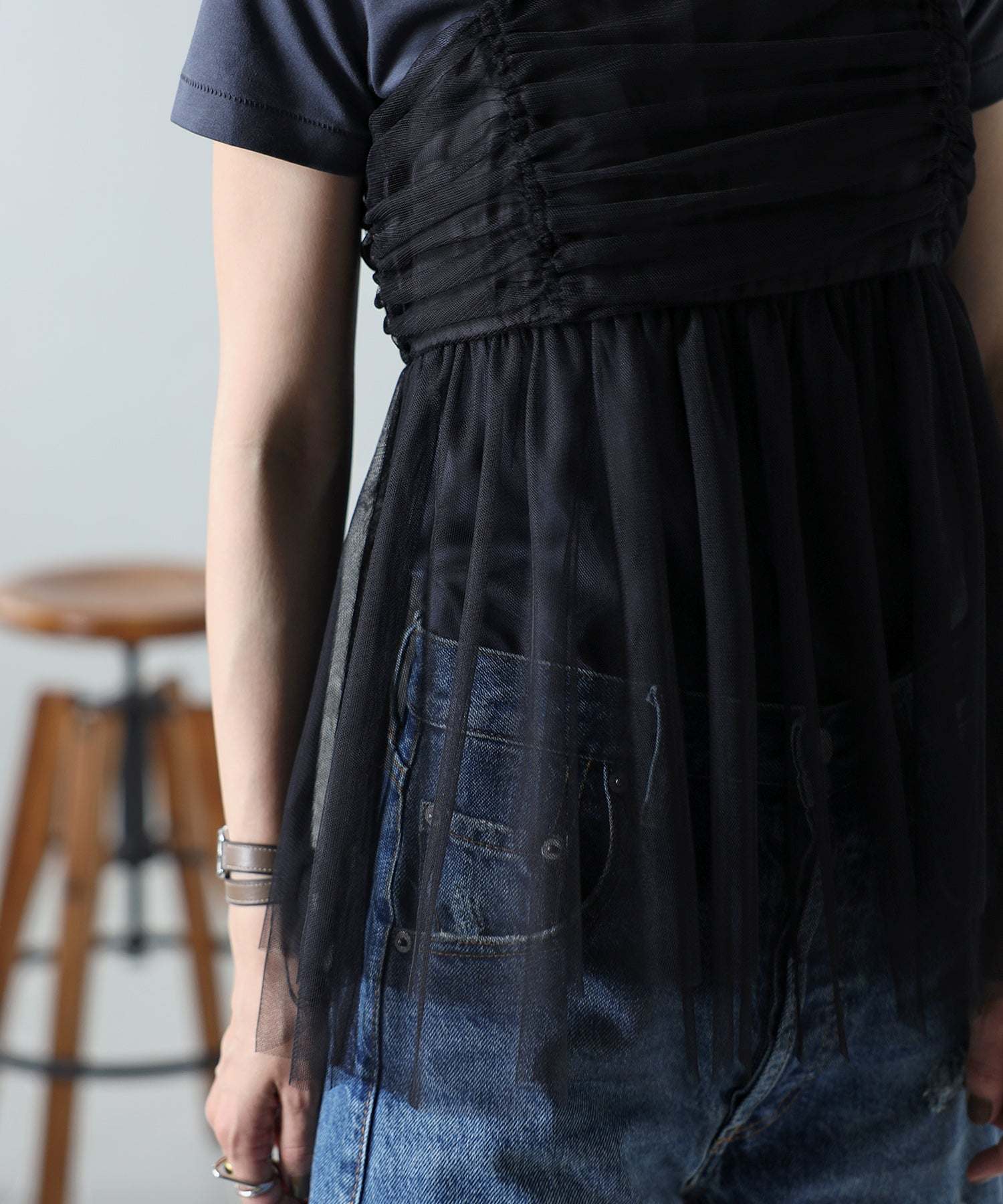 ボンジュールサガン BONJOUR SAGAN バックダブルリボンチュールキャミ （WHITE） WHITE