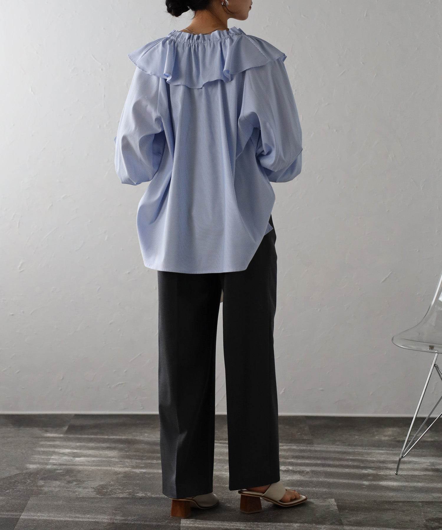 ボンジュールサガン BONJOUR SAGAN ラッフルカラーブラウス （OFF-WHITE） OFF-WHITE