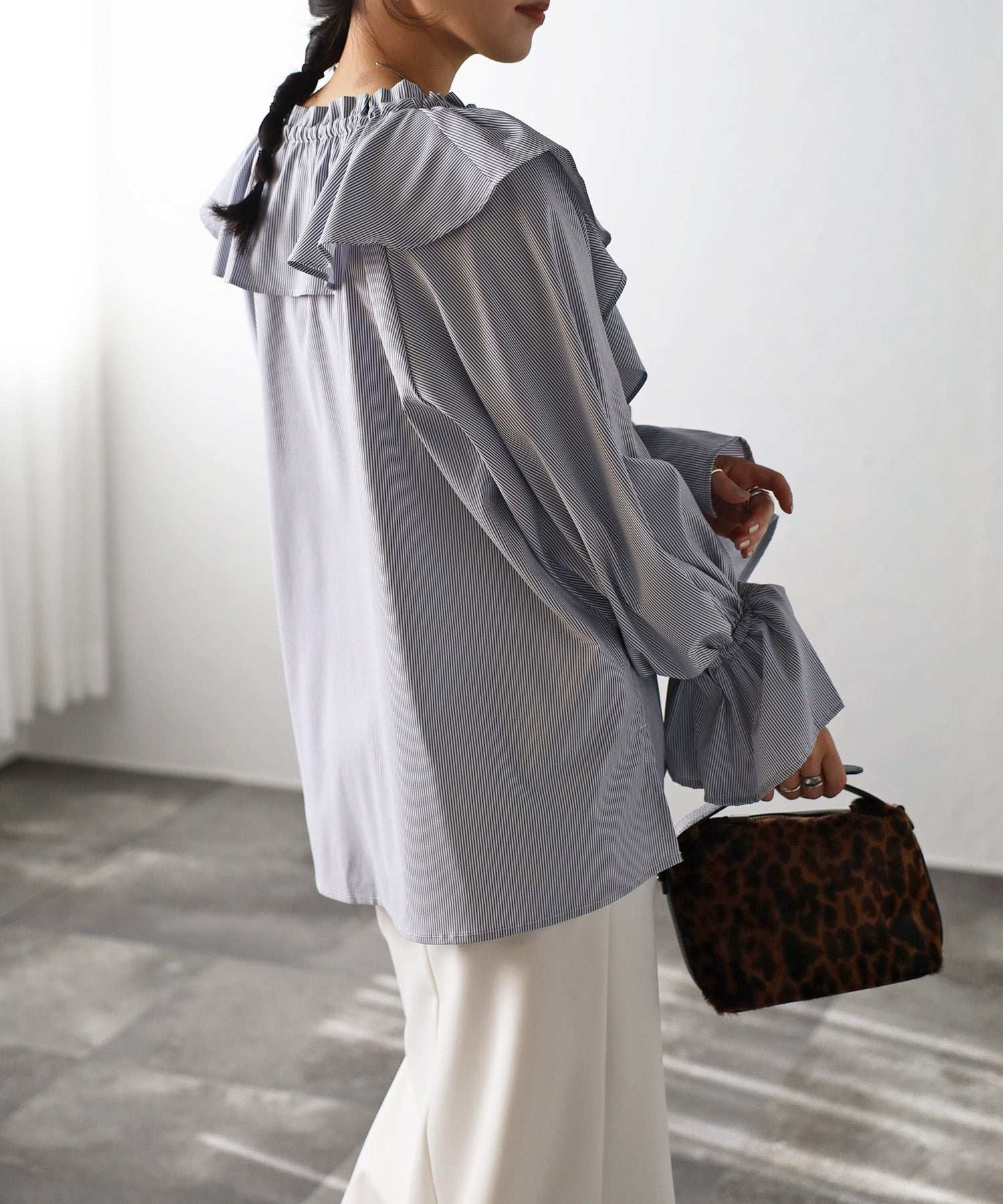 ボンジュールサガン BONJOUR SAGAN ラッフルカラーブラウス （OFF-WHITE） OFF-WHITE