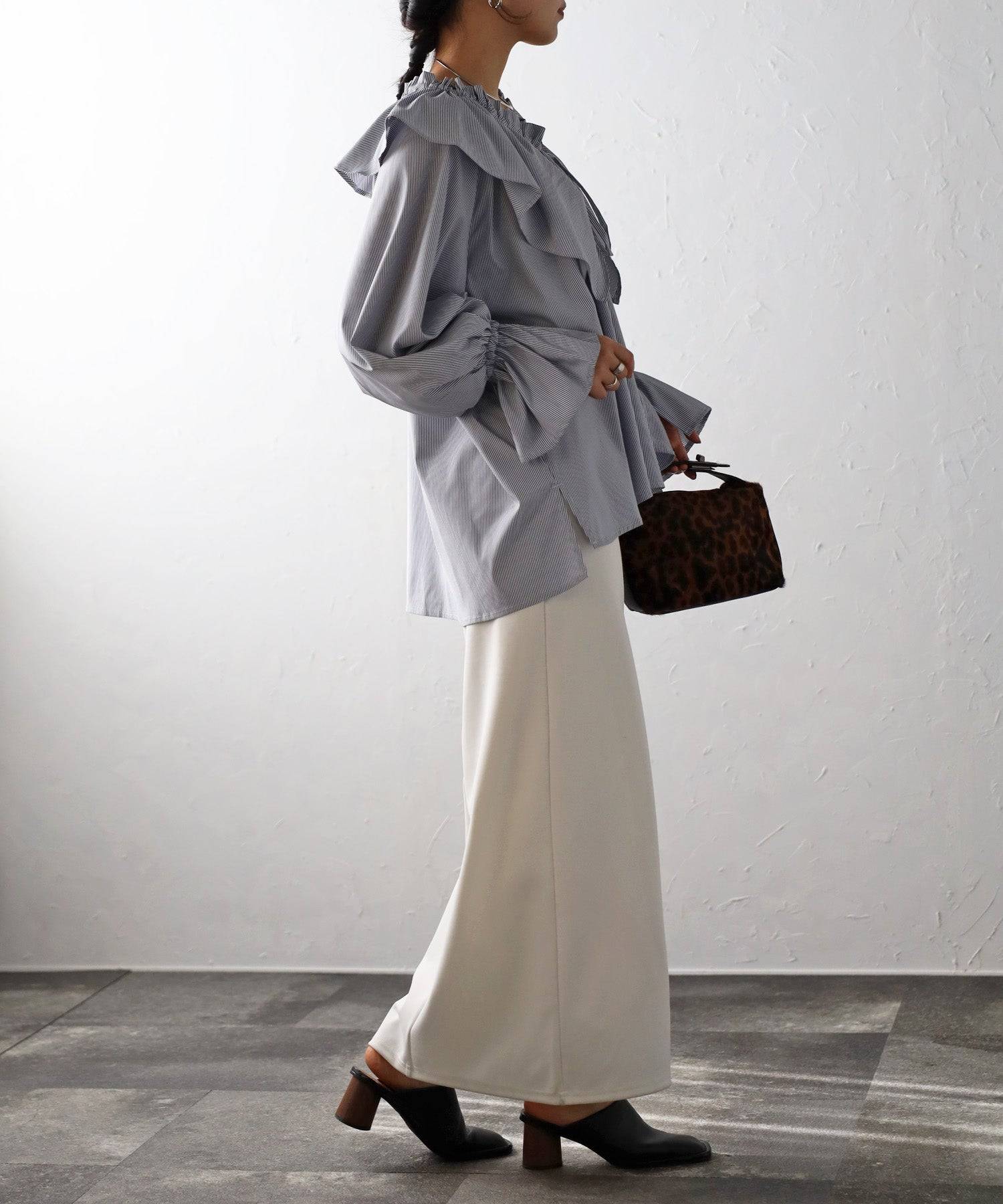 ボンジュールサガン BONJOUR SAGAN ラッフルカラーブラウス （OFF-WHITE） OFF-WHITE