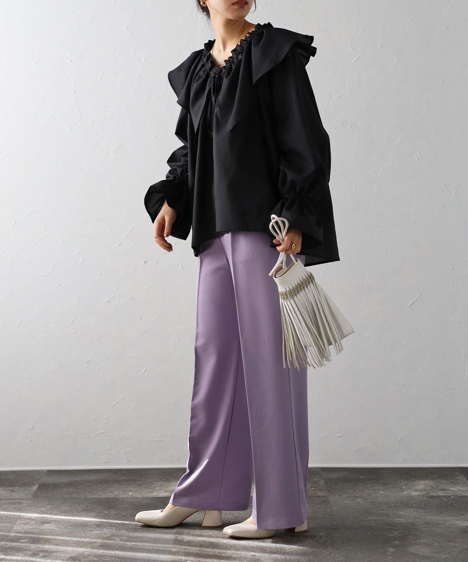 ボンジュールサガン BONJOUR SAGAN ラッフルカラーブラウス （OFF-WHITE） OFF-WHITE