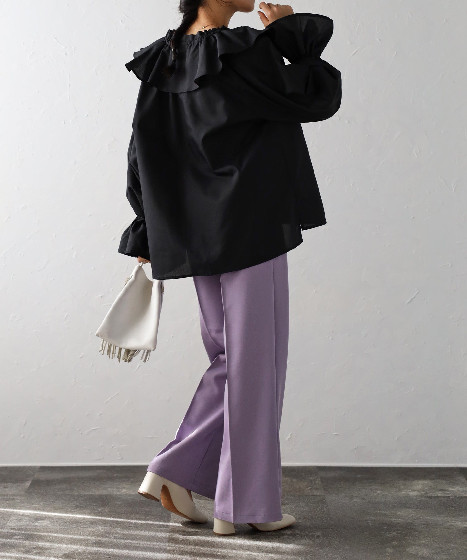 ボンジュールサガン BONJOUR SAGAN ラッフルカラーブラウス （OFF-WHITE） OFF-WHITE