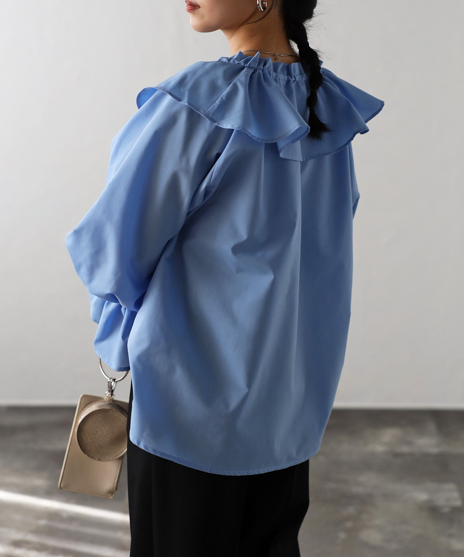 ボンジュールサガン BONJOUR SAGAN ラッフルカラーブラウス （OFF-WHITE） OFF-WHITE