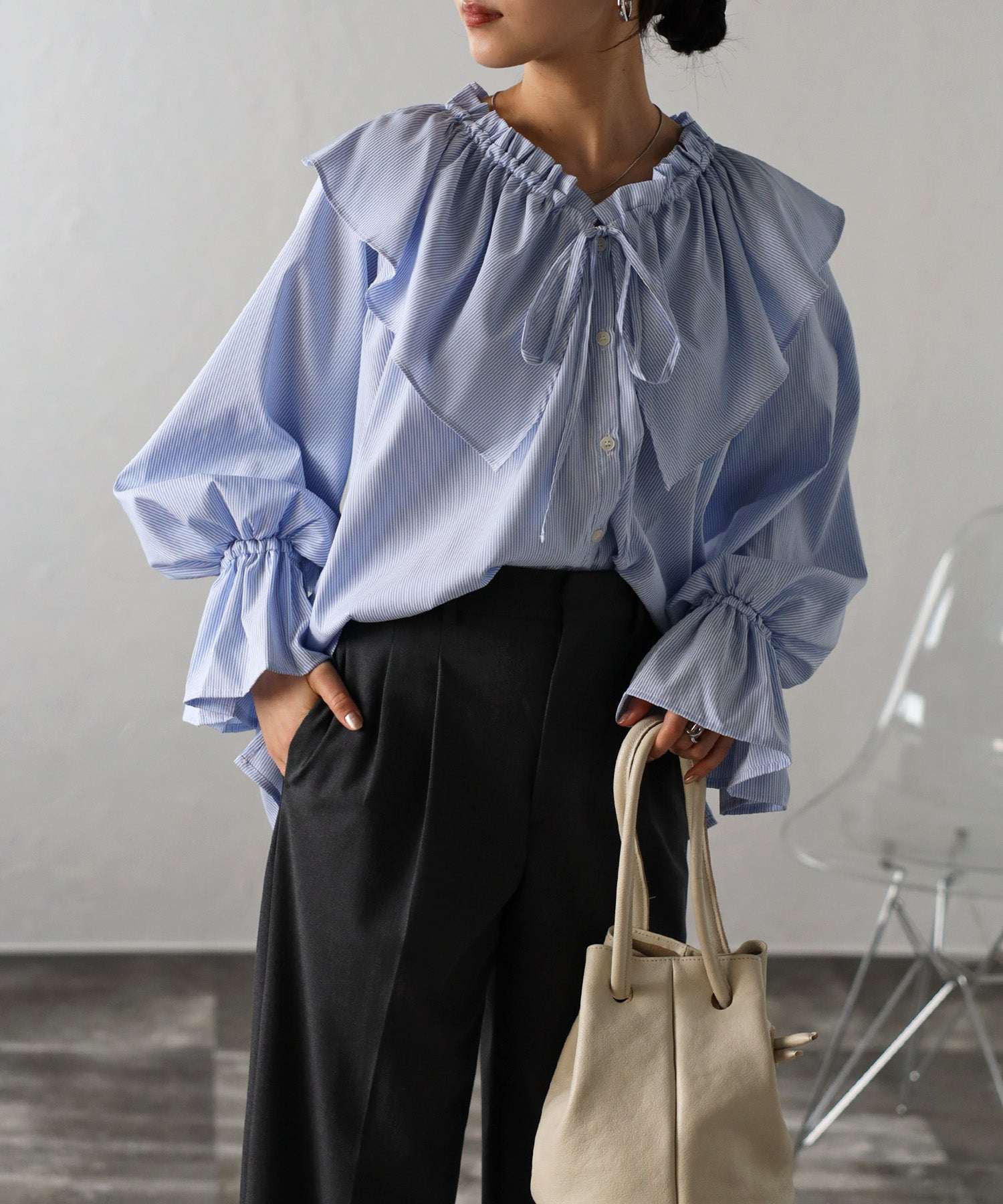 Bonjour Sagan Ruffle Collar Blouse