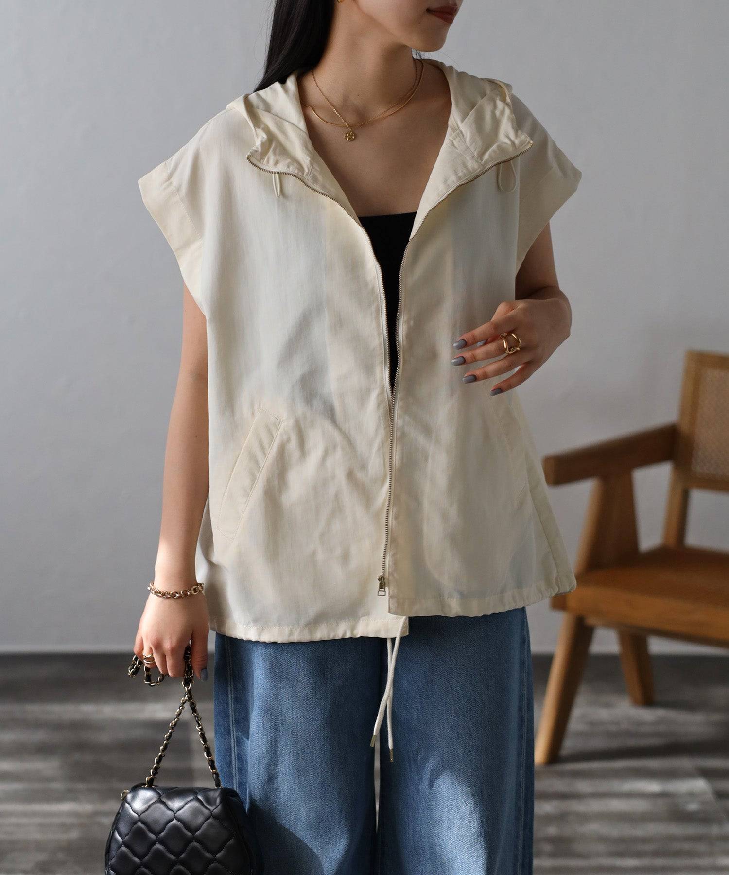 ボンジュールサガン BONJOUR SAGAN 袖取り外しマウンテンパーカー （OFF-WHITE） OFF-WHITE
