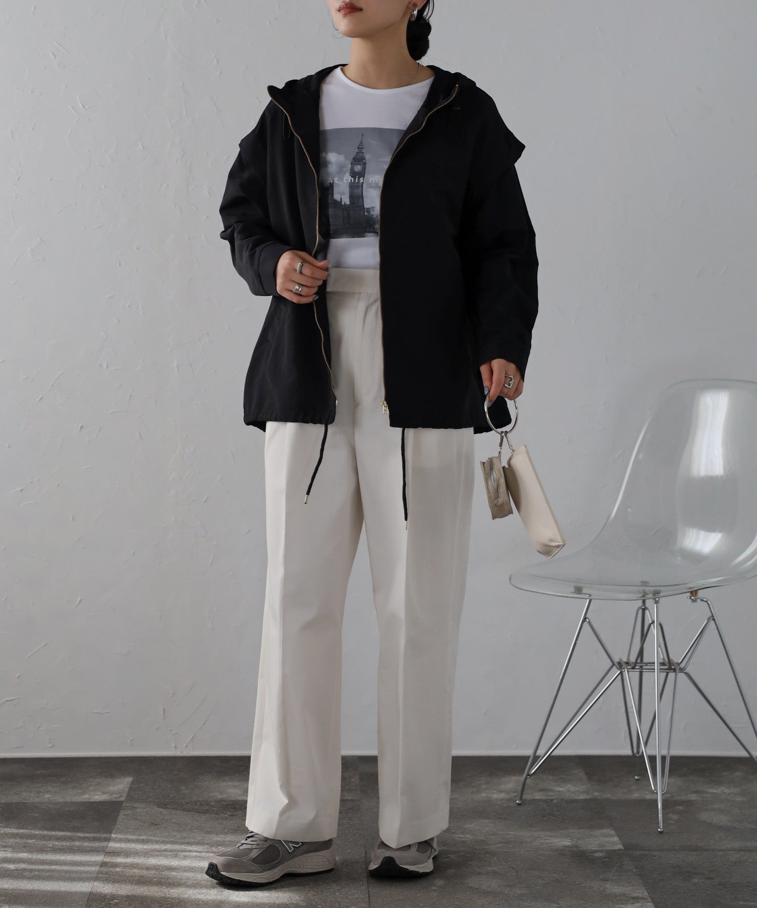 ボンジュールサガン BONJOUR SAGAN 袖取り外しマウンテンパーカー （OFF-WHITE） OFF-WHITE