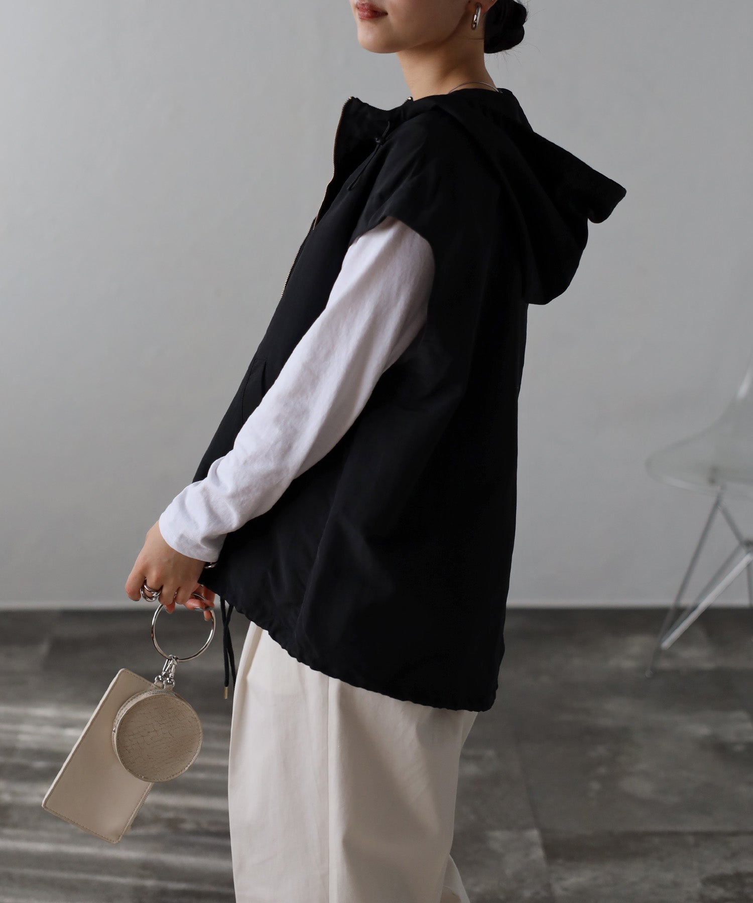ボンジュールサガン BONJOUR SAGAN 袖取り外しマウンテンパーカー （OFF-WHITE） OFF-WHITE