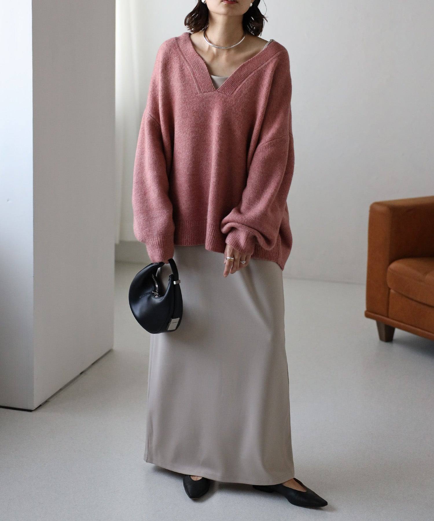Bonjour Sagan Deep V-Neck Knit