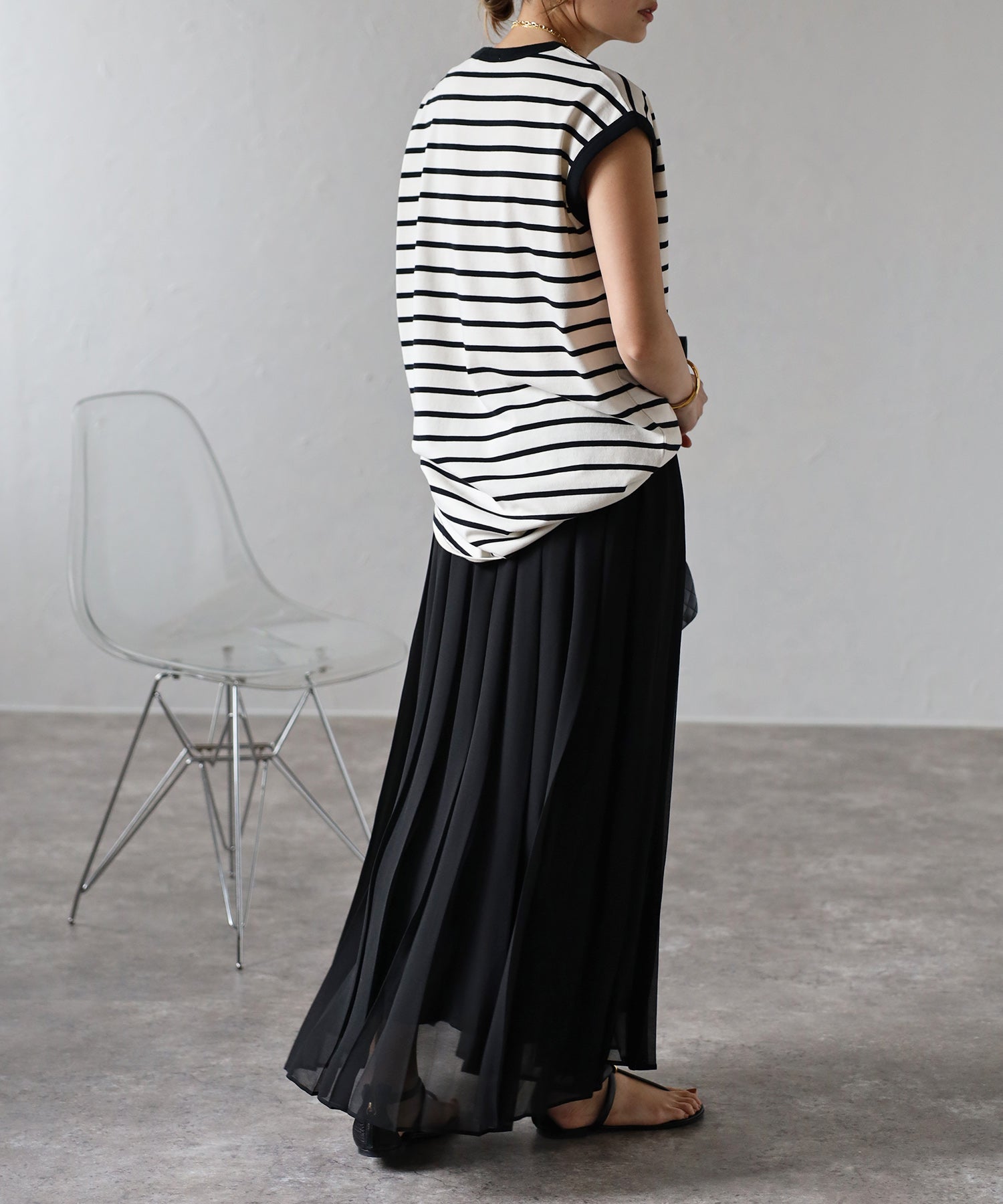 ボンジュールサガン BONJOUR SAGAN マルチウェイシアープリーツスカート （BLACK） BLACK
