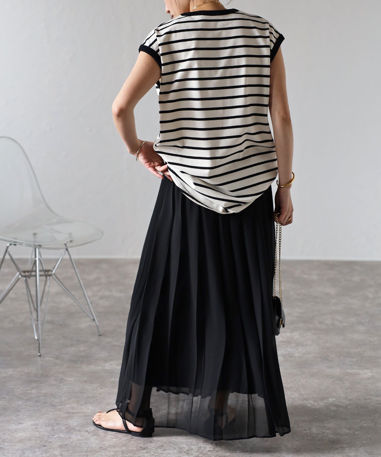 ボンジュールサガン BONJOUR SAGAN マルチウェイシアープリーツスカート （BLACK） BLACK