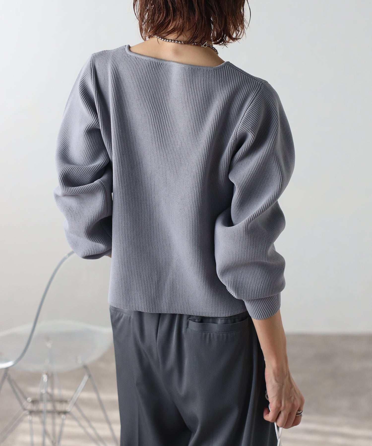 Bonjour Sagan Square Neck Double Zip Cardigan