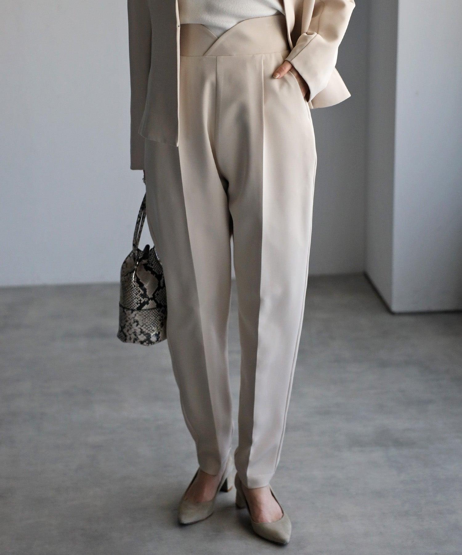 ボンジュールサガン BONJOUR SAGAN ハイウエストテーパードパンツ （LIGHT-BEIGE） LIGHT-BEIGE