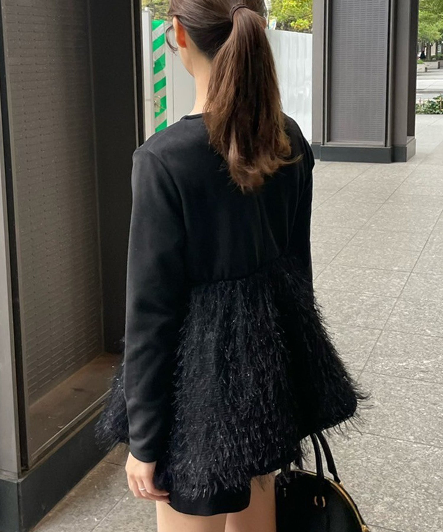 ボンジュールサガン BONJOUR SAGAN 切替フェザージャガードフリンジ長袖プルオーバー （OFF-WHITE） OFF-WHITE