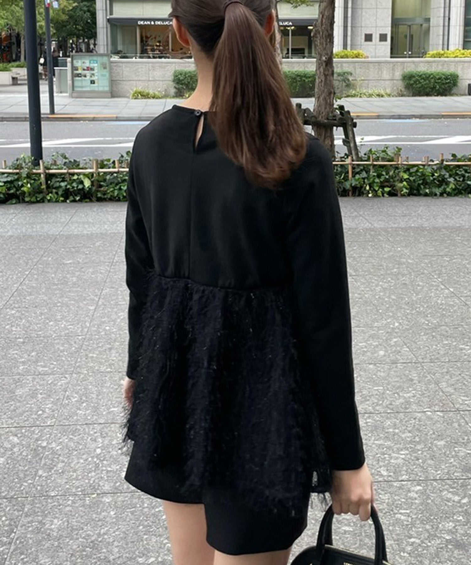 ボンジュールサガン BONJOUR SAGAN 切替フェザージャガードフリンジ長袖プルオーバー （OFF-WHITE） OFF-WHITE