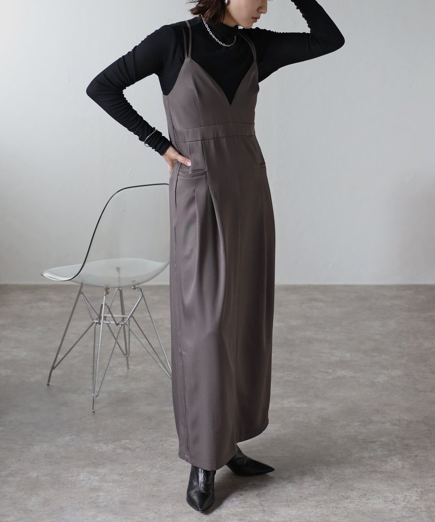 ボンジュールサガン BONJOUR SAGAN ビスチェジャンパースカート （BLACK） BLACK