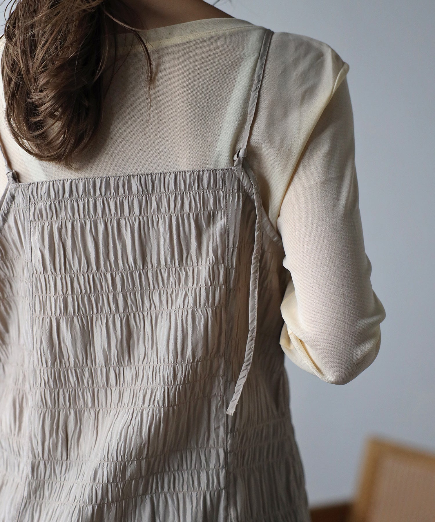 ボンジュールサガン BONJOUR SAGAN フロントジップシャーリングキャミ （BEIGE） BEIGE