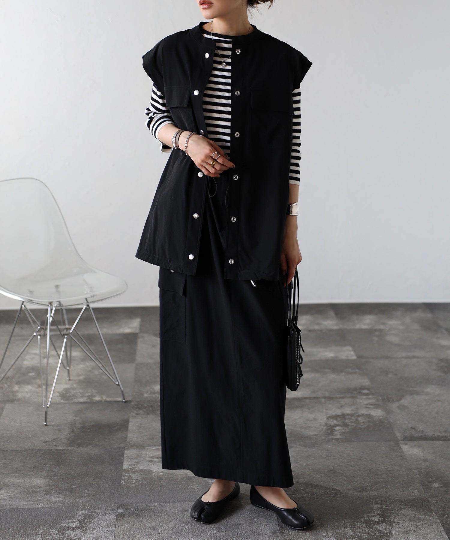 ボンジュールサガン BONJOUR SAGAN ドロストコードミリタリーカーゴスカート （OFF-WHITE） OFF-WHITE