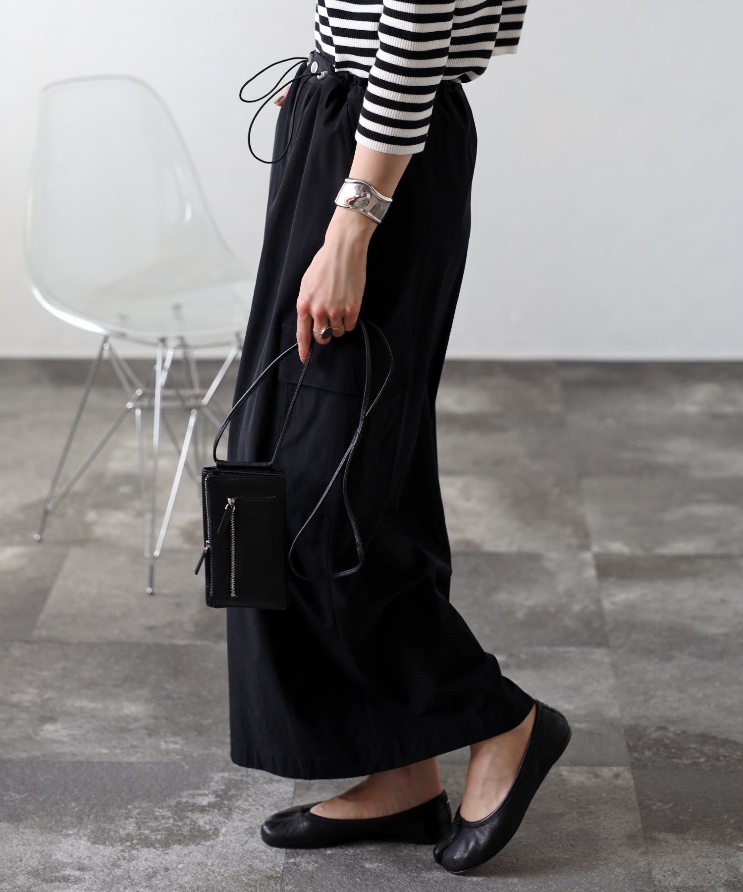 ボンジュールサガン BONJOUR SAGAN ドロストコードミリタリーカーゴスカート （OFF-WHITE） OFF-WHITE