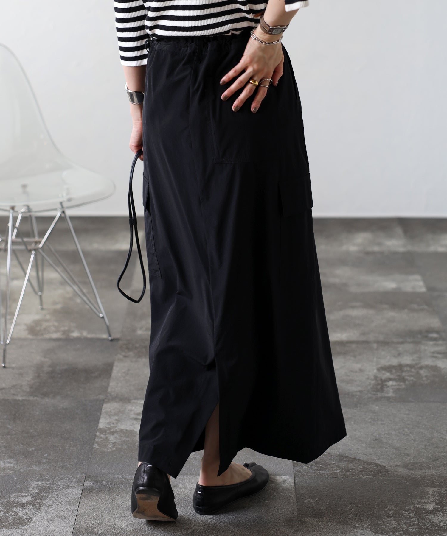 ボンジュールサガン BONJOUR SAGAN ドロストコードミリタリーカーゴスカート （OFF-WHITE） OFF-WHITE