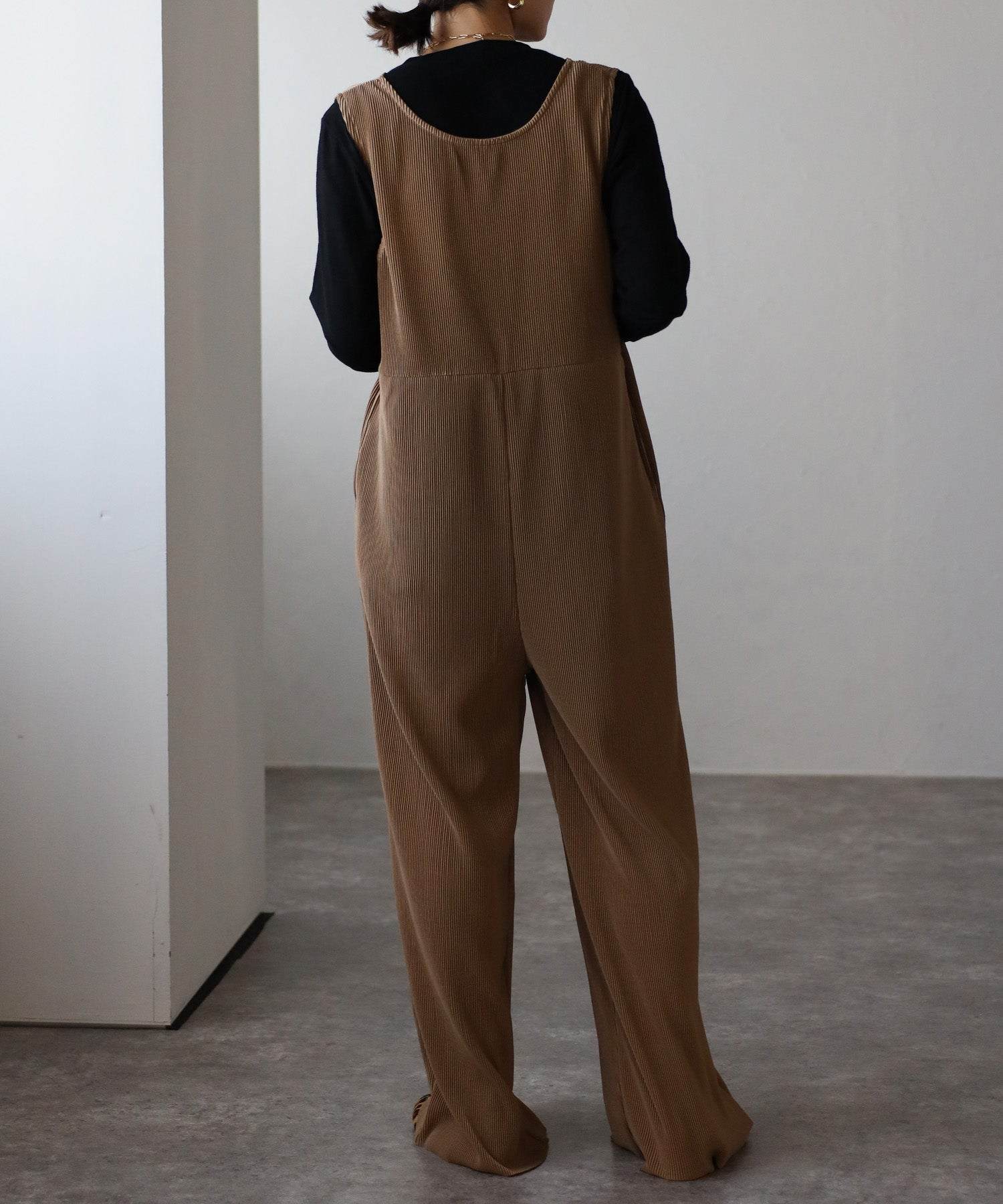 ボンジュールサガン BONJOUR SAGAN 2WAYプリーツロンパース （CAMEL） CAMEL