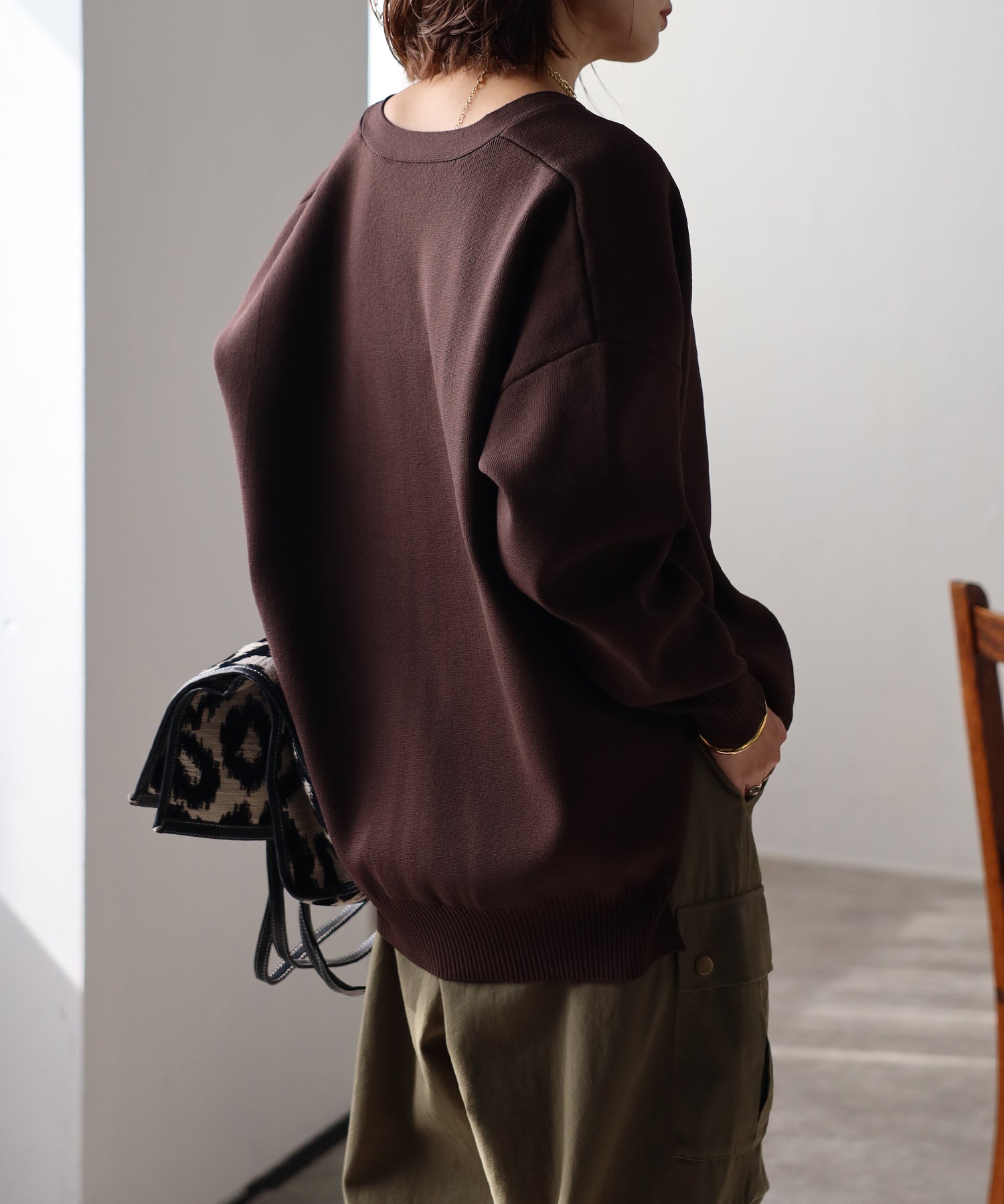ボンジュールサガン BONJOUR SAGAN ダンボールニットカーディガン （CHARCOAL-GRAY） CHARCOAL-GRAY