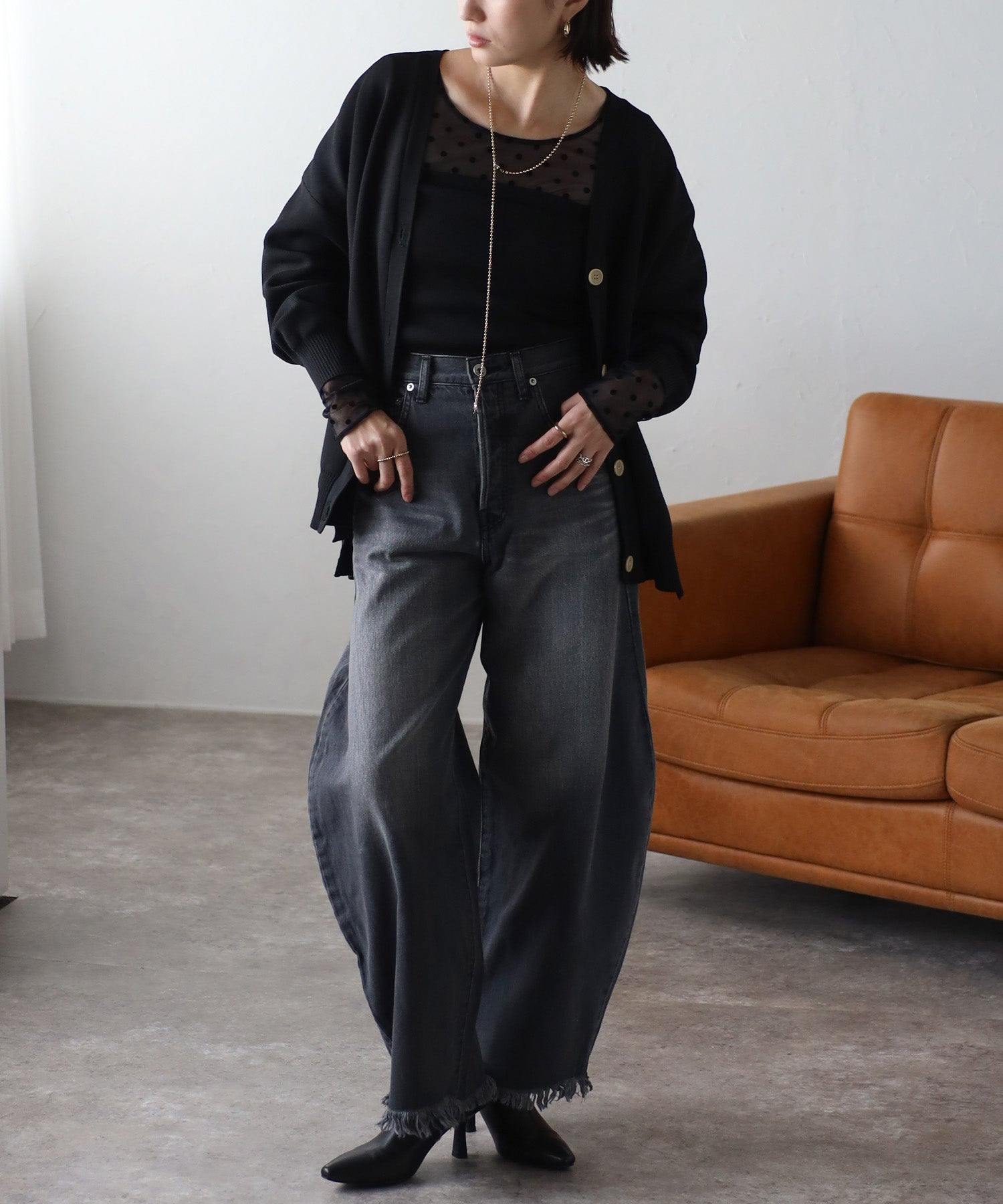 ボンジュールサガン BONJOUR SAGAN ダンボールニットカーディガン （CHARCOAL-GRAY） CHARCOAL-GRAY